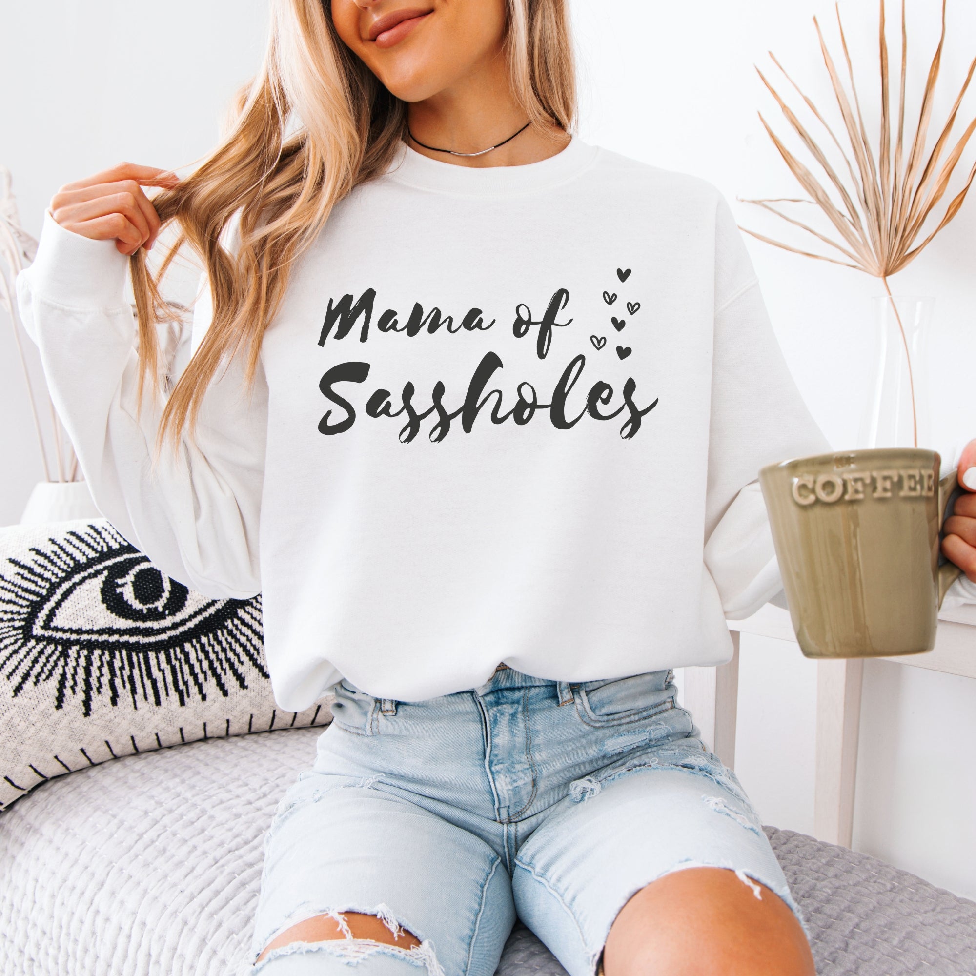Mama of Sassholes® Women’s Classic Fit Sweatshirt – Funny Mom Graphic Pullover
