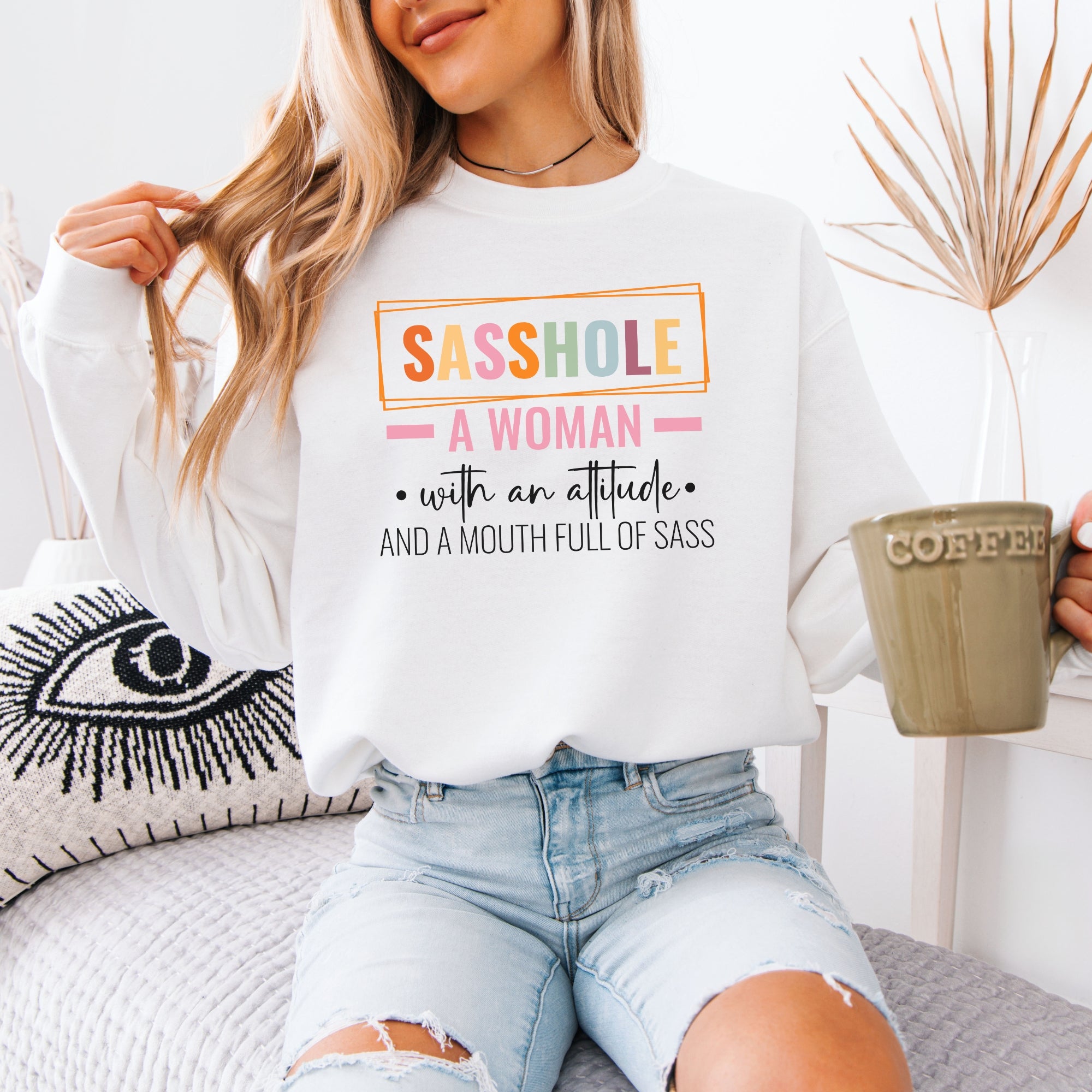 Image of Funny Graphic Women’s Classic Fit Sweatshirt – Attitude & Sass Pullover by Sasshole®