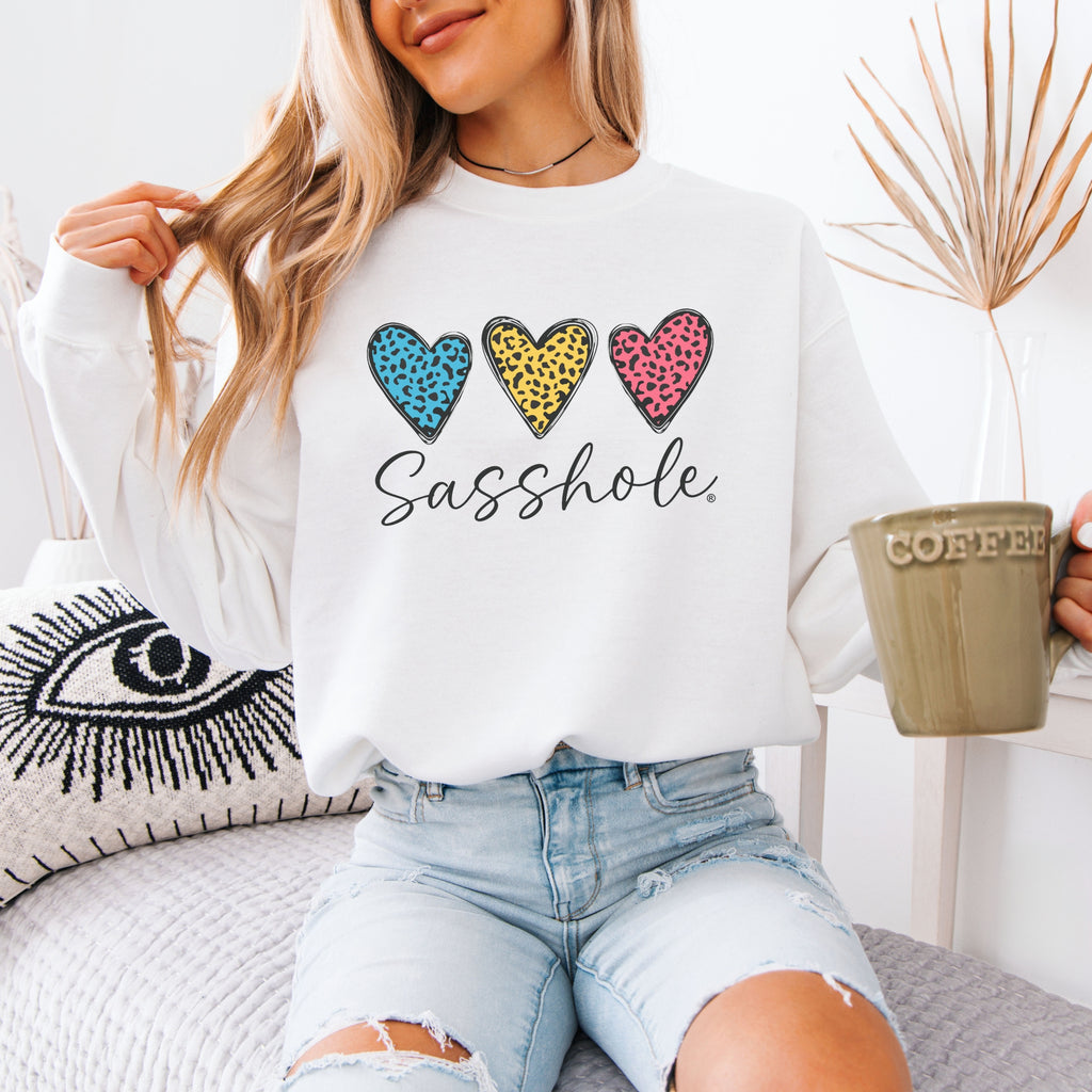 Three Hearts - One Attitude: Sasshole® Women's Sweatshirts