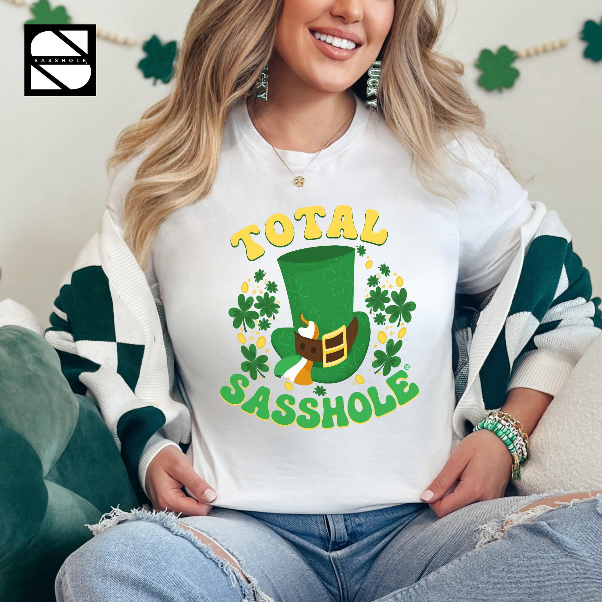 Women's St. Pat's apparel, Women's Clothing, Unisex Irish tee, Unisex, Unique Irish tops, Unique Irish humor tee, Unique Irish charm tee, Trendy St. Patrick's Day top, T-shirts, St. Patrick's party apparel, St. Patrick's festivities wear, St. Patrick's fashion, St. Patrick's Day shirt, St. Patrick's Day humor, St Patricks Day Shirt Women, Shamrock sassiness, Shamrock outfit, Sassy St. Patrick's Day wear, Sassy St. Pat's wear, Sasshole® luck style