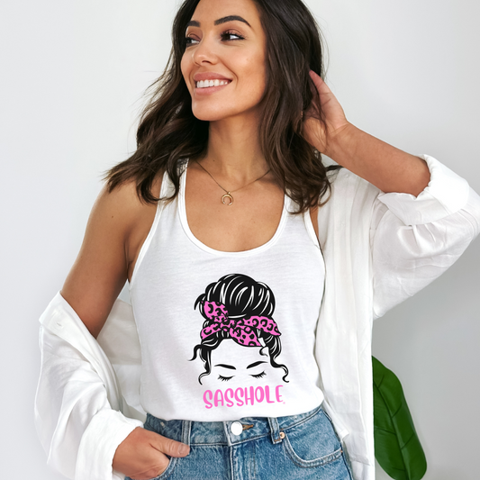 Sasshole® Leopard Bow Women's Tank Top - Fierce & Fabulous