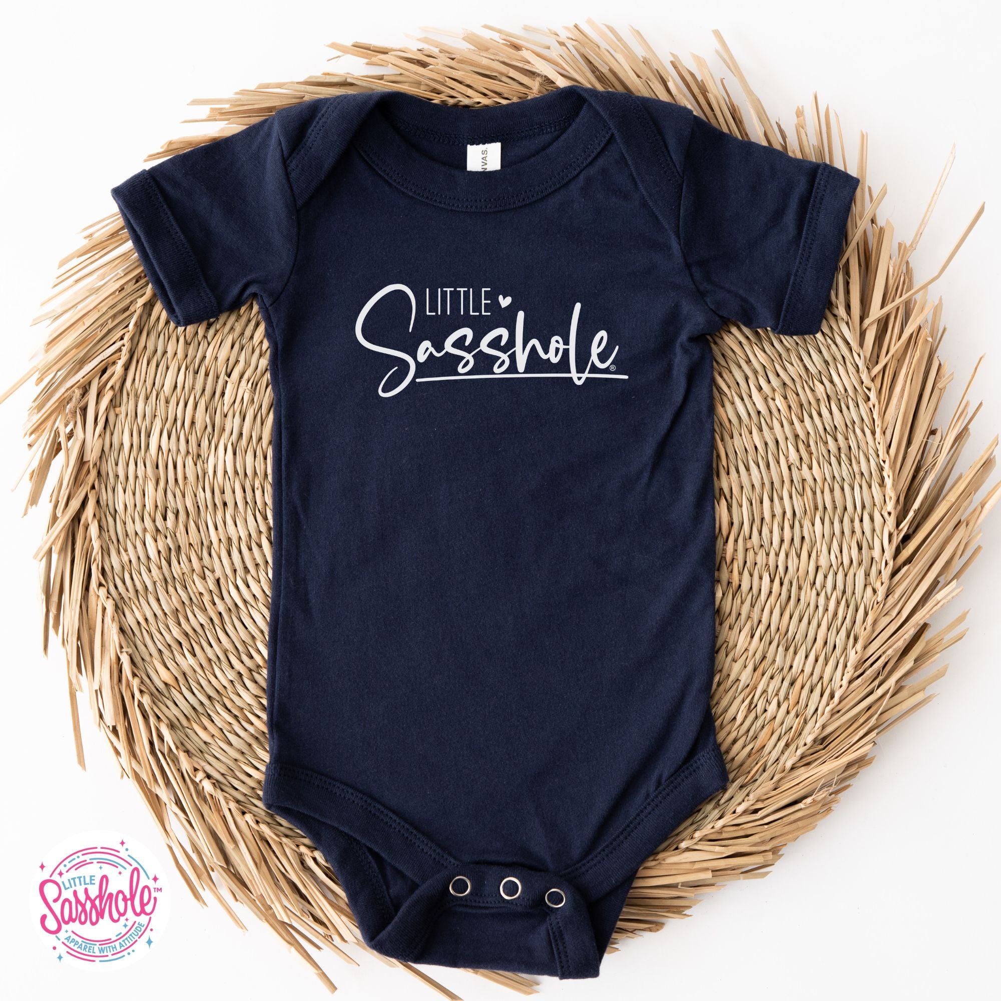 Image of Adorable Attitude: Little Sasshole™ Baby Onesie® Charm - Funny Graphic Tee by Sasshole® Clothing