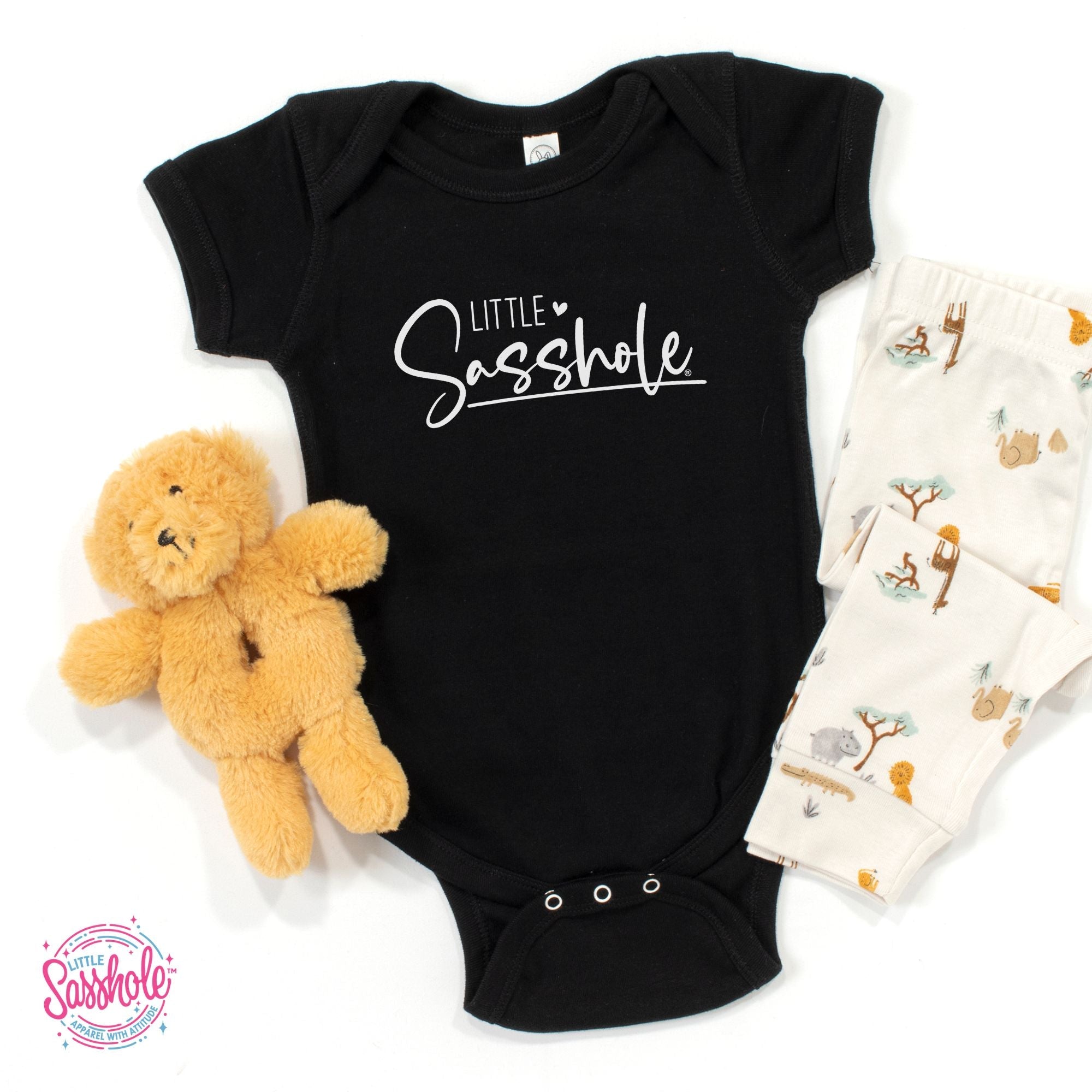 Image of Adorable Attitude: Little Sasshole™ Baby Onesie® Charm - Funny Graphic Tee by Sasshole® Clothing