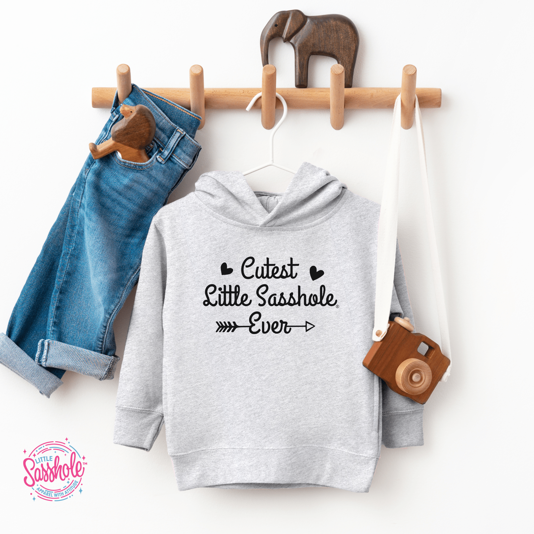 Image of Adorable & Sassy: Cute and Funny Toddler Girls Hoodies - Funny Graphic Tee by Sasshole® Clothing