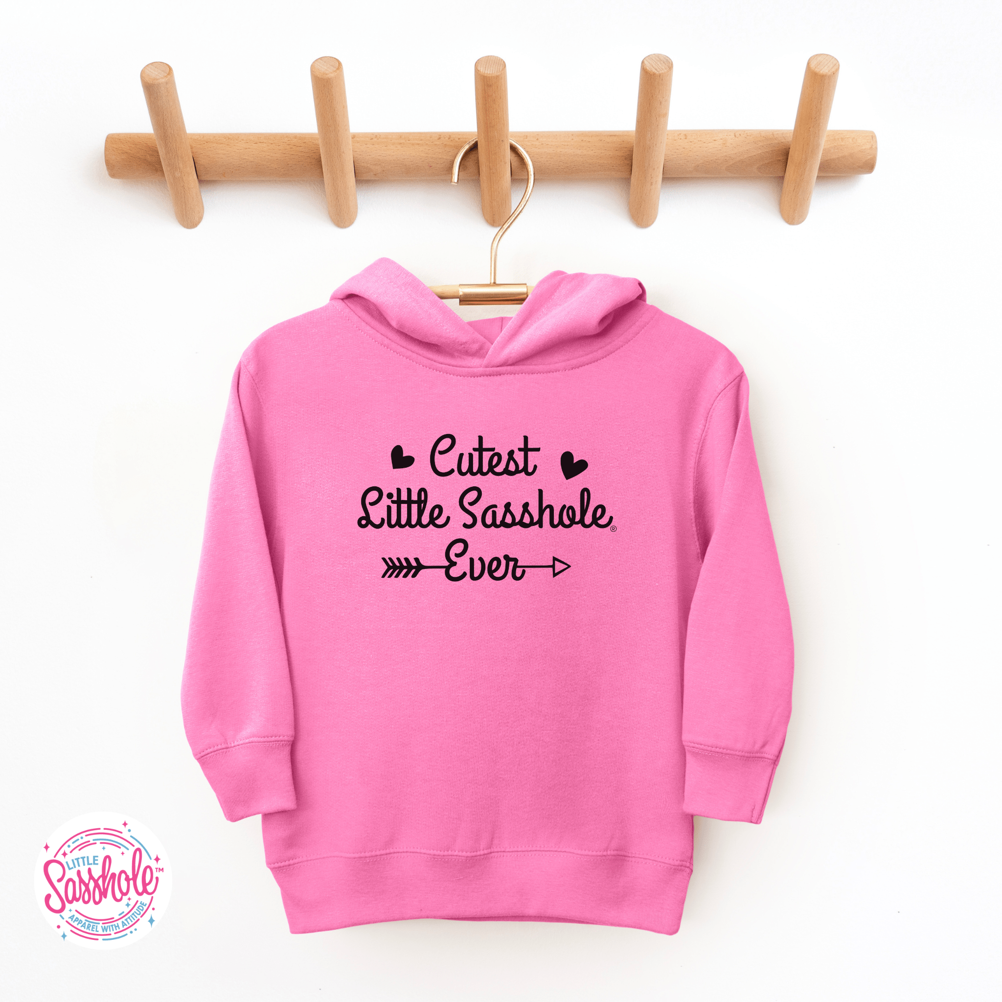 Image of Adorable & Sassy: Cute and Funny Toddler Girls Hoodies - Funny Graphic Tee by Sasshole® Clothing