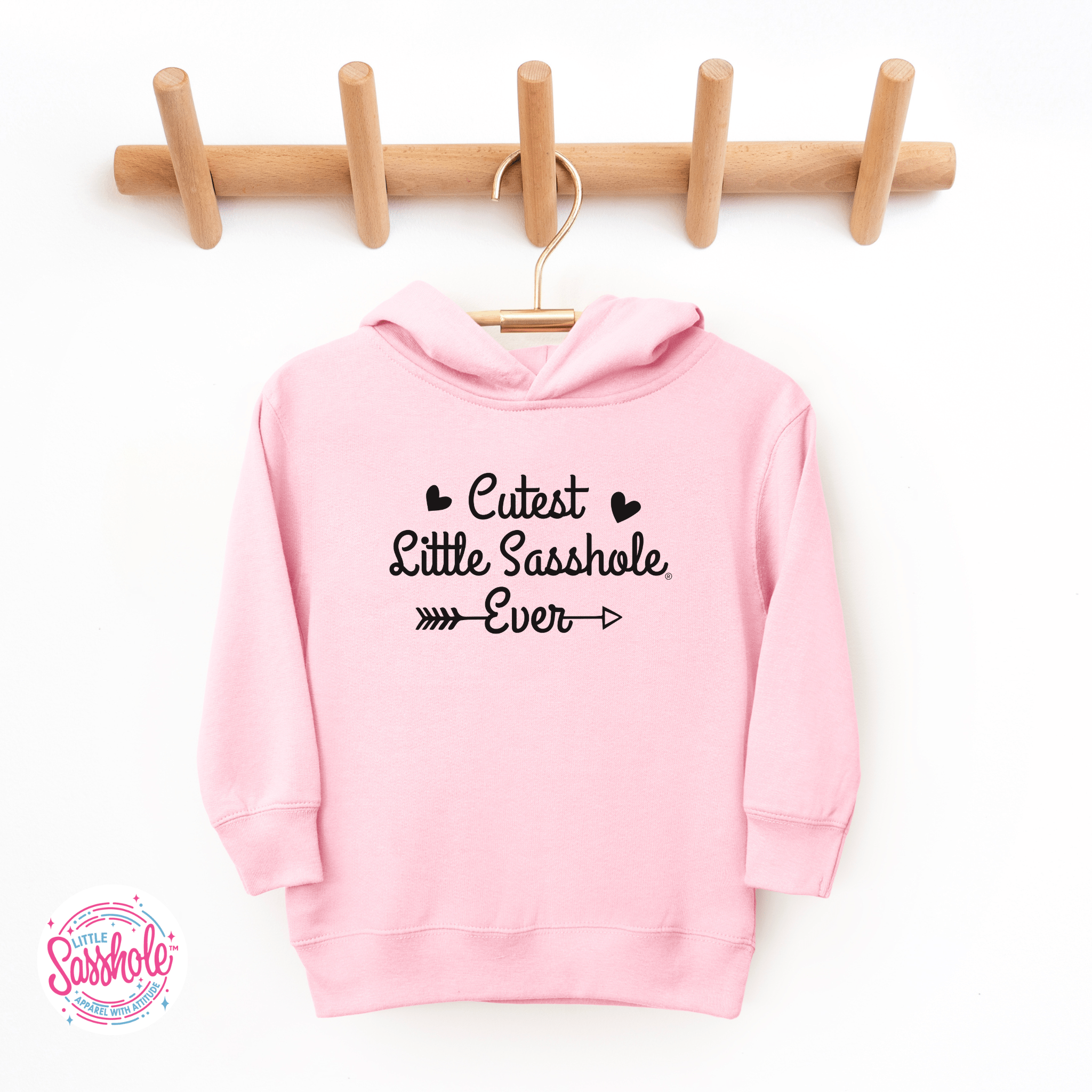 Image of Adorable & Sassy: Cute and Funny Toddler Girls Hoodies - Funny Graphic Tee by Sasshole® Clothing
