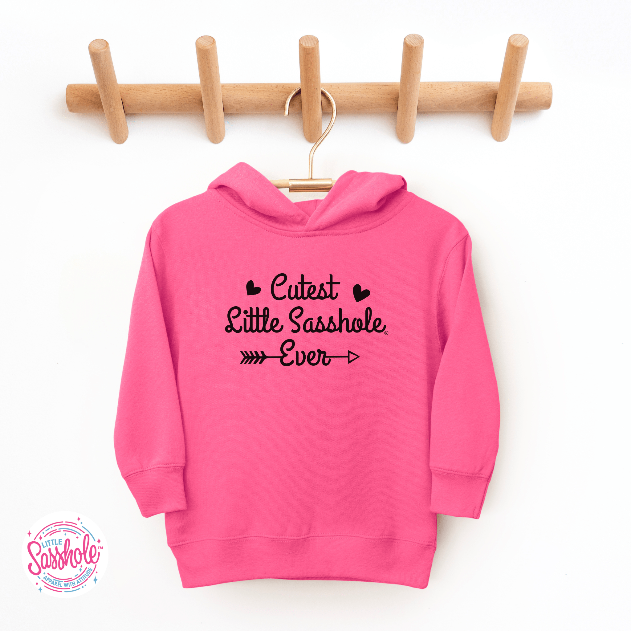 Image of Adorable & Sassy: Cute and Funny Toddler Girls Hoodies - Funny Graphic Tee by Sasshole® Clothing