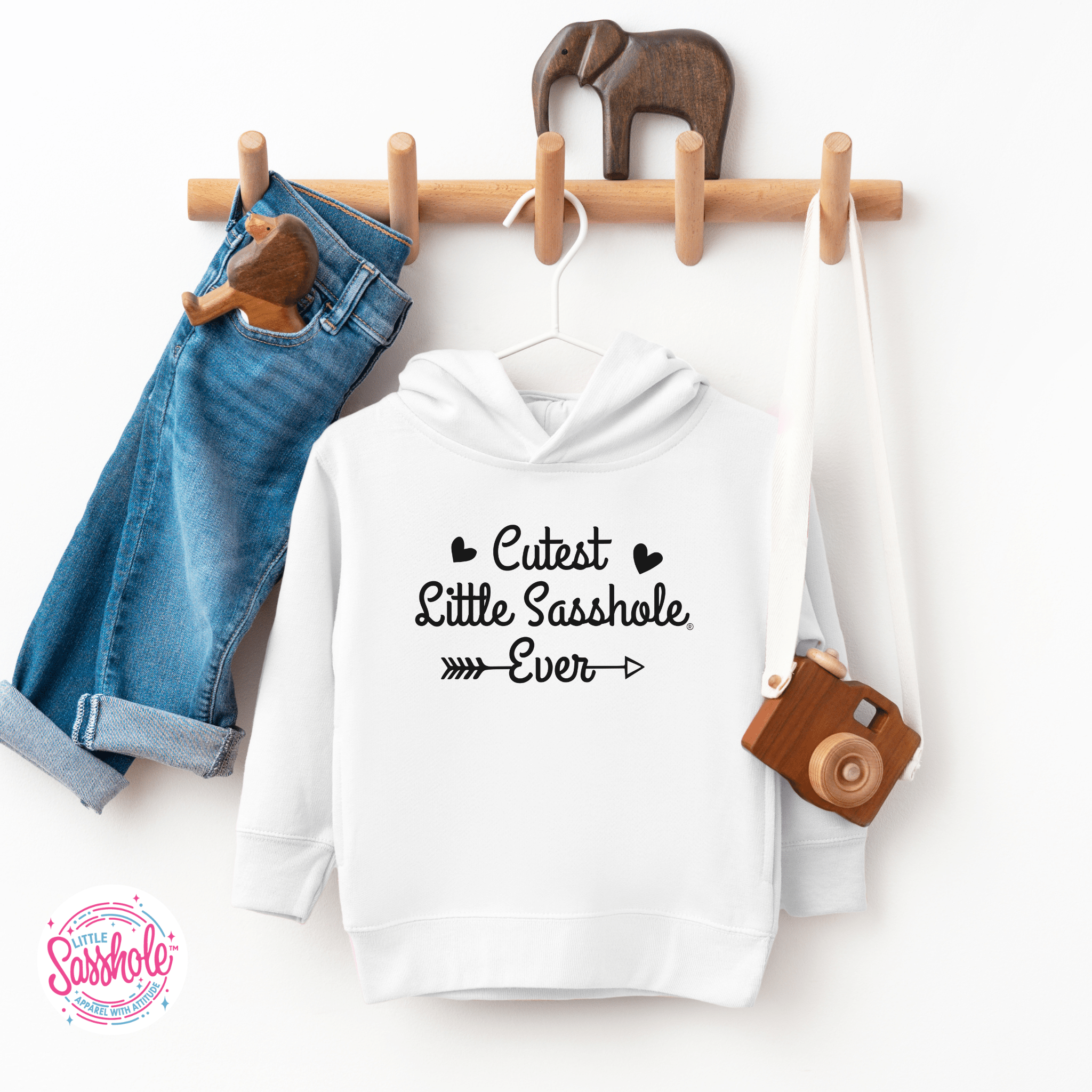 Image of Adorable & Sassy: Cute and Funny Toddler Girls Hoodies - Funny Graphic Tee by Sasshole® Clothing