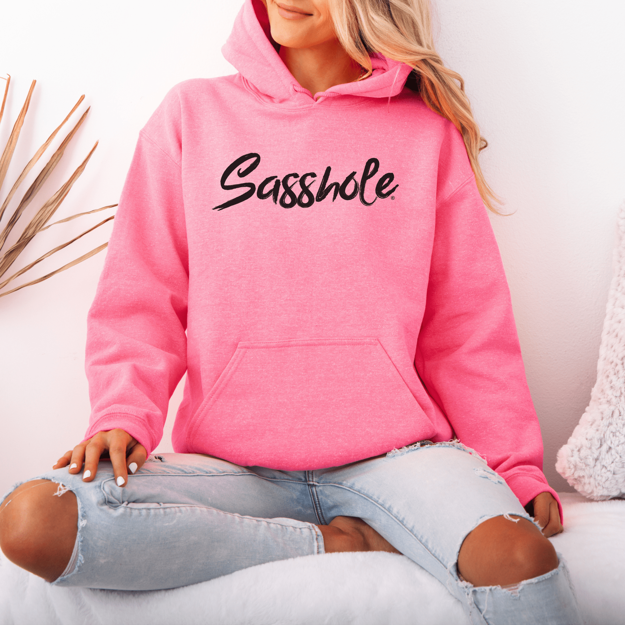 Image of Attitude Unleashed: Women's Sasshole® Graphic Print Hoodie - Funny Graphic Tee by Sasshole® Clothing