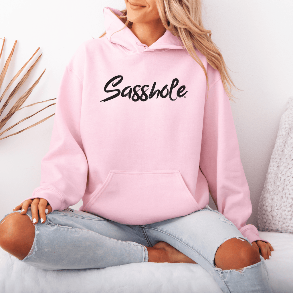 Attitude Unleashed: Women's Sasshole® Graphic Print Hoodie - Funny Graphic Tee by Sasshole® Clothing