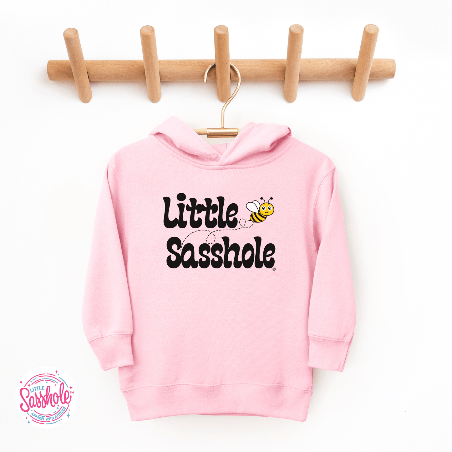 Bee Happy, Bee Sassy: Little Sasshole® Bumble Bee Toddler Hoodies - Funny Graphic Tee by Sasshole® Clothing