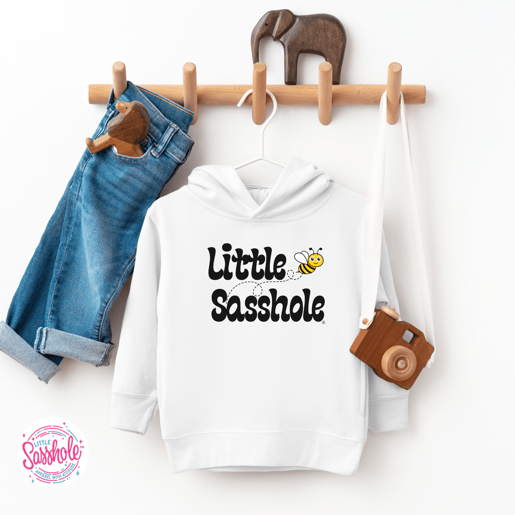 Bee Happy, Bee Sassy: Little Sasshole® Bumble Bee Toddler Hoodies - Funny Graphic Tee by Sasshole® Clothing