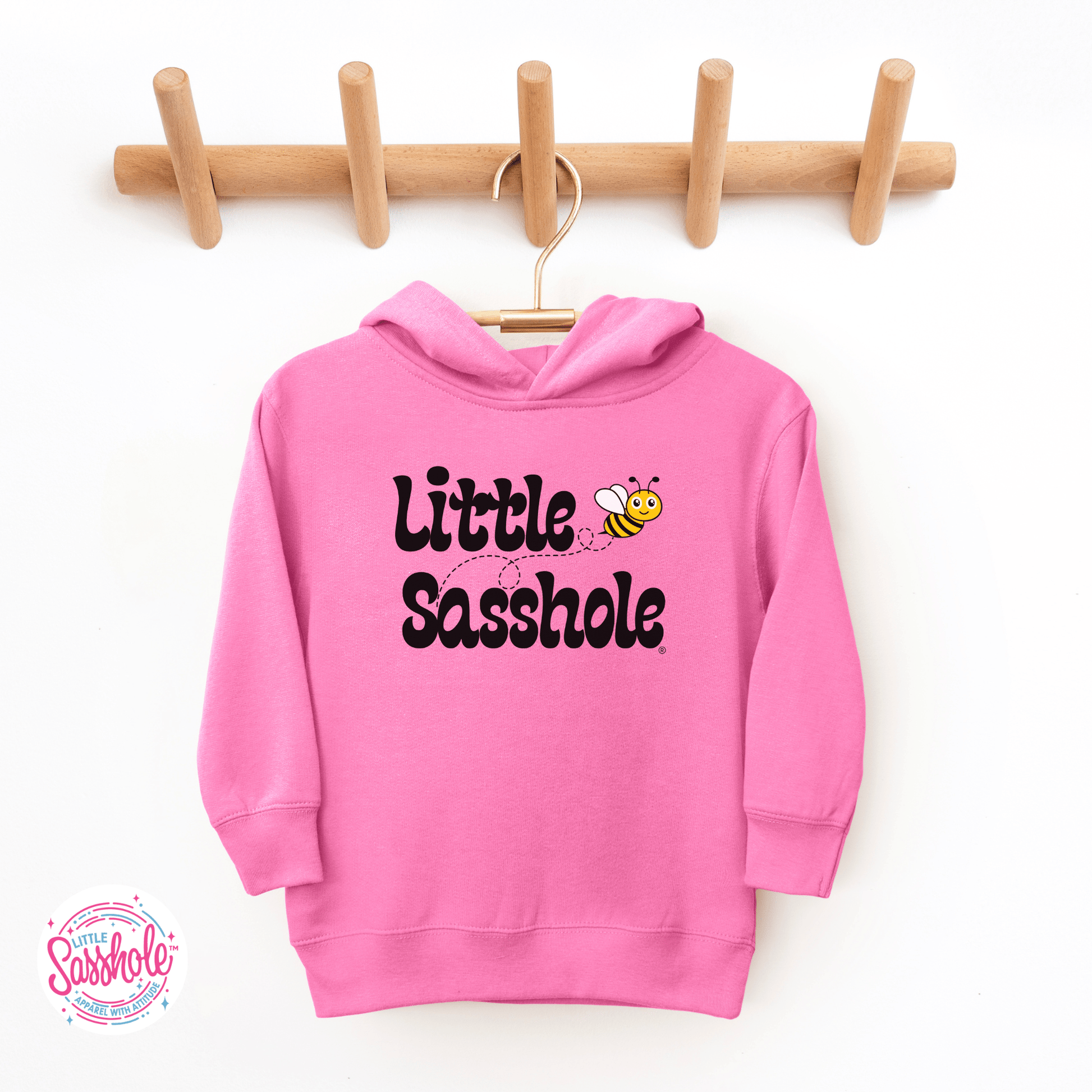 Bee Happy, Bee Sassy: Little Sasshole® Bumble Bee Toddler Hoodies - Funny Graphic Tee by Sasshole® Clothing