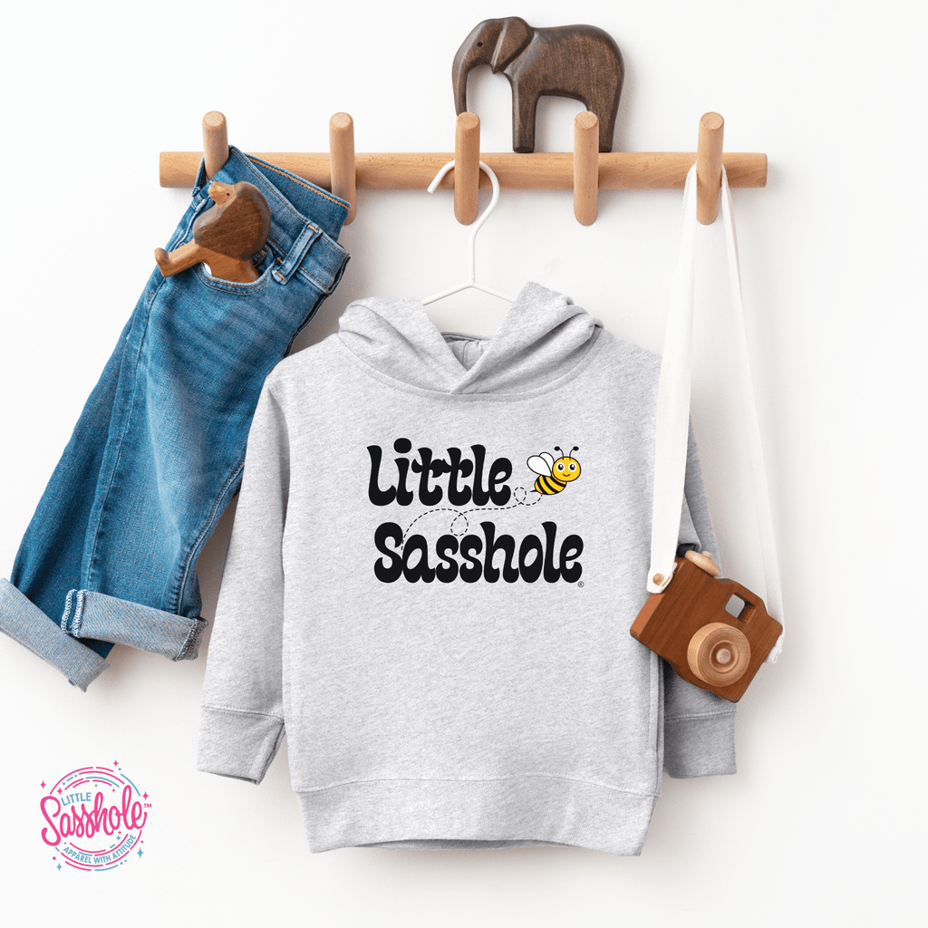 Bee Happy, Bee Sassy: Little Sasshole® Bumble Bee Toddler Hoodies - Funny Graphic Tee by Sasshole® Clothing
