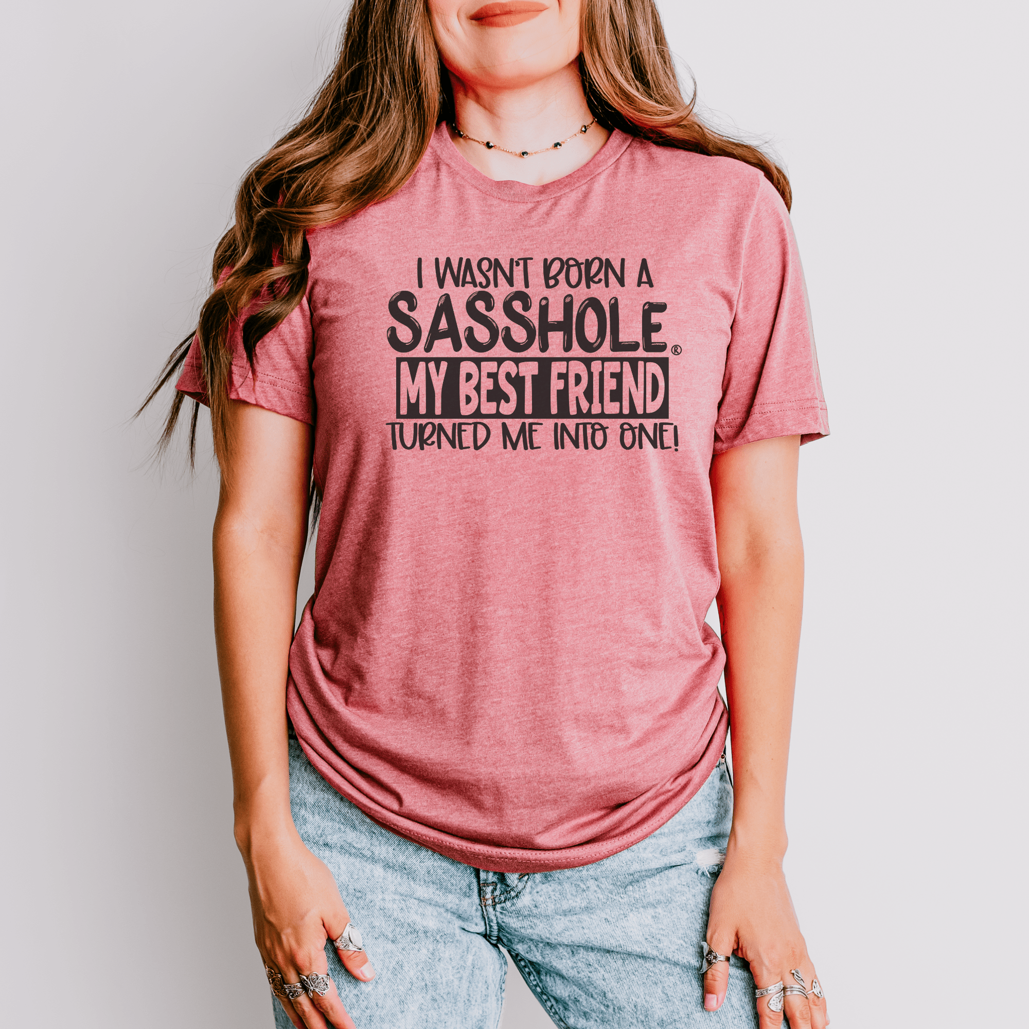 Image of Bestie Made Me: Sasshole® Women's Tee - Funny Graphic Tee by Sasshole® Clothing