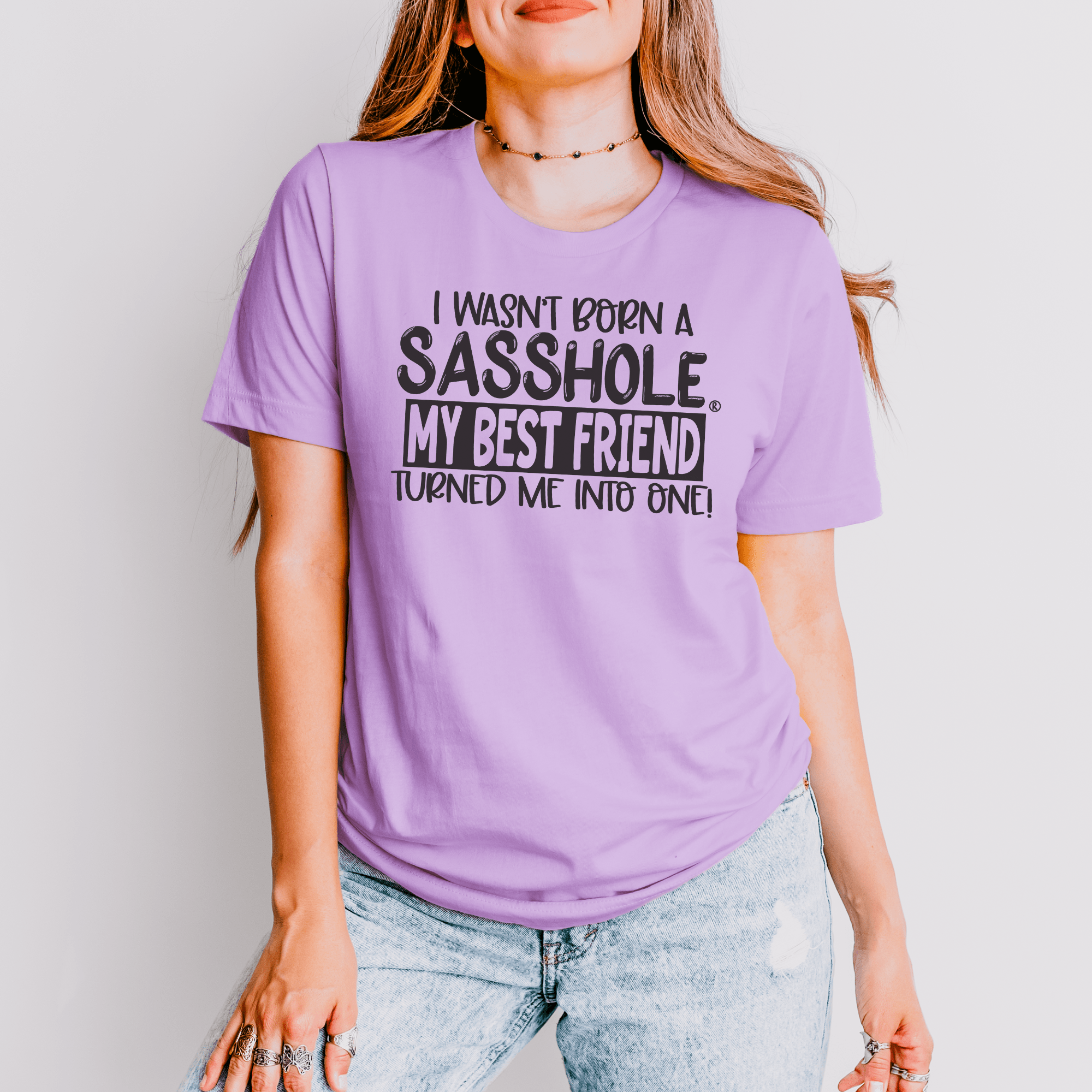 Image of Bestie Made Me: Sasshole® Women's Tee - Funny Graphic Tee by Sasshole® Clothing