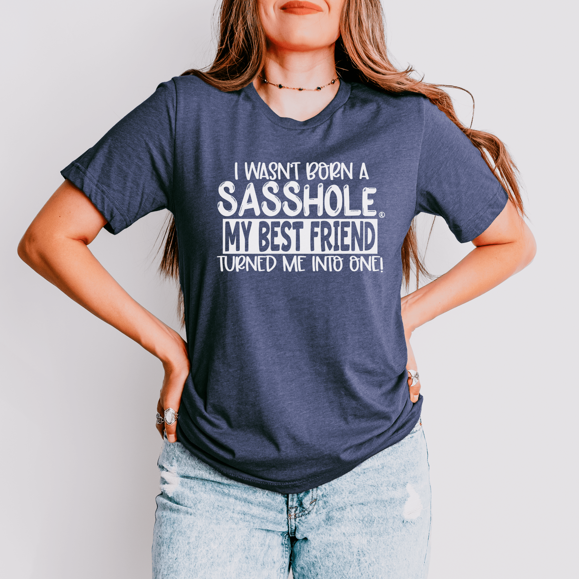 Image of Bestie Made Me: Sasshole® Women's Tee - Funny Graphic Tee by Sasshole® Clothing