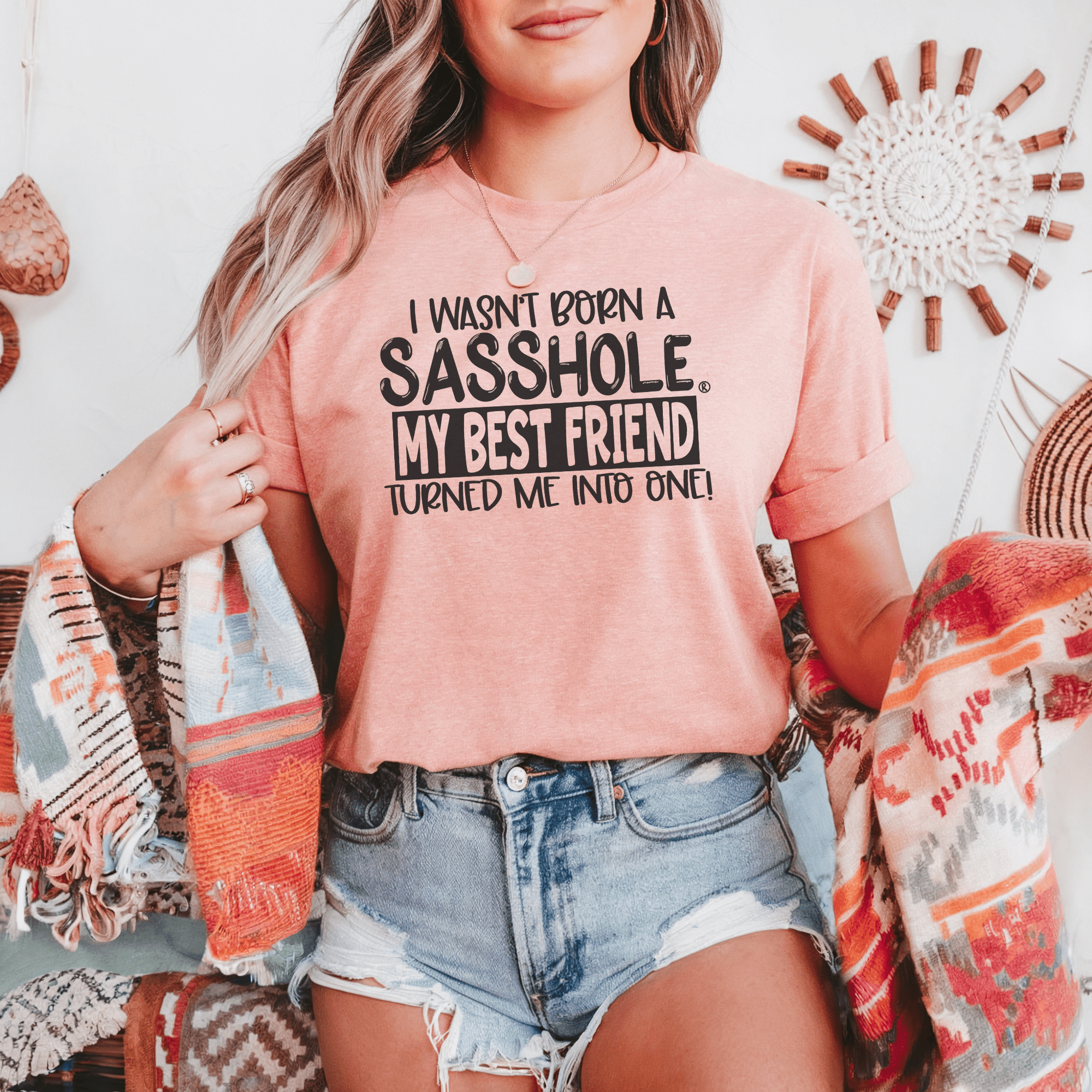 Image of Bestie Made Me: Sasshole® Women's Tee - Funny Graphic Tee by Sasshole® Clothing