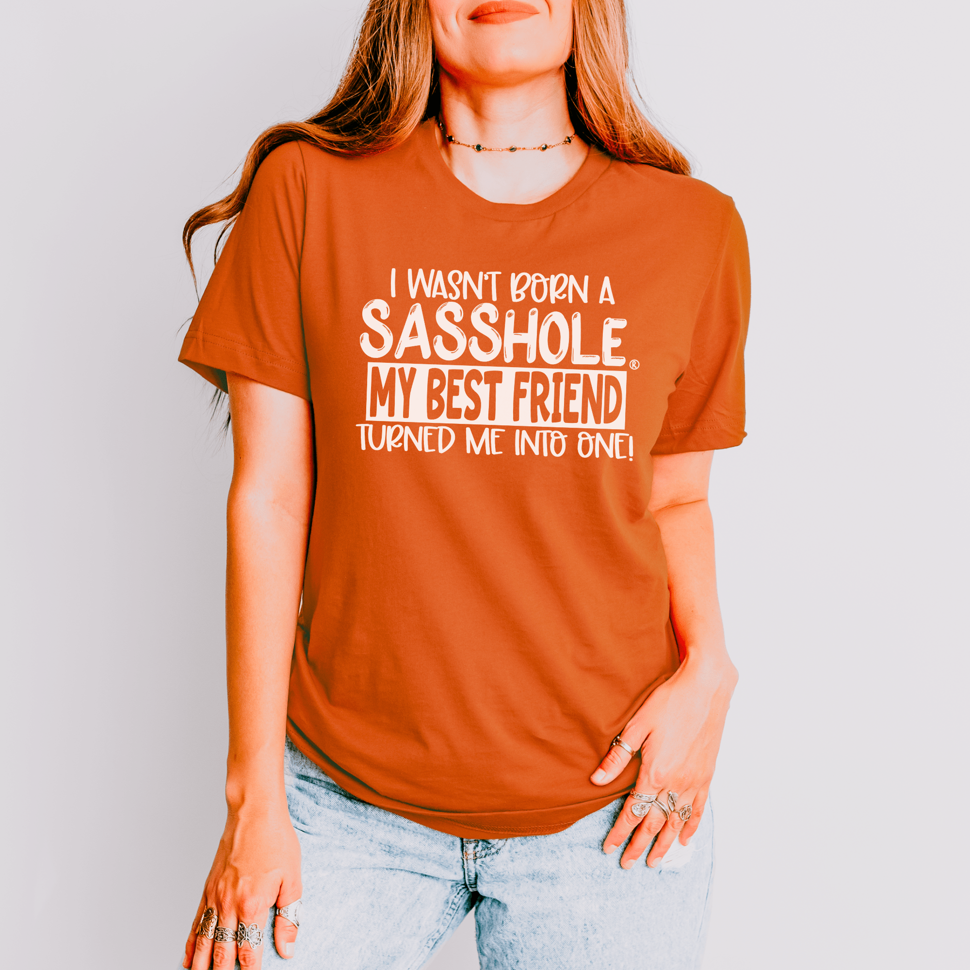 Image of Bestie Made Me: Sasshole® Women's Tee - Funny Graphic Tee by Sasshole® Clothing