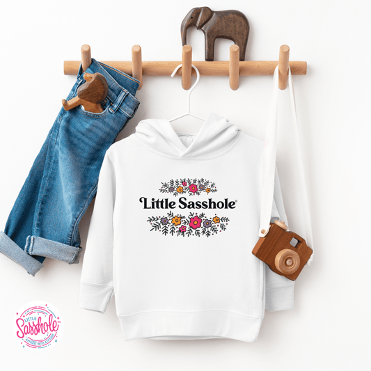 Blooming with Sass: Little Sasshole® Floral Toddler Hoodies - Funny Graphic Tee by Sasshole® Clothing
