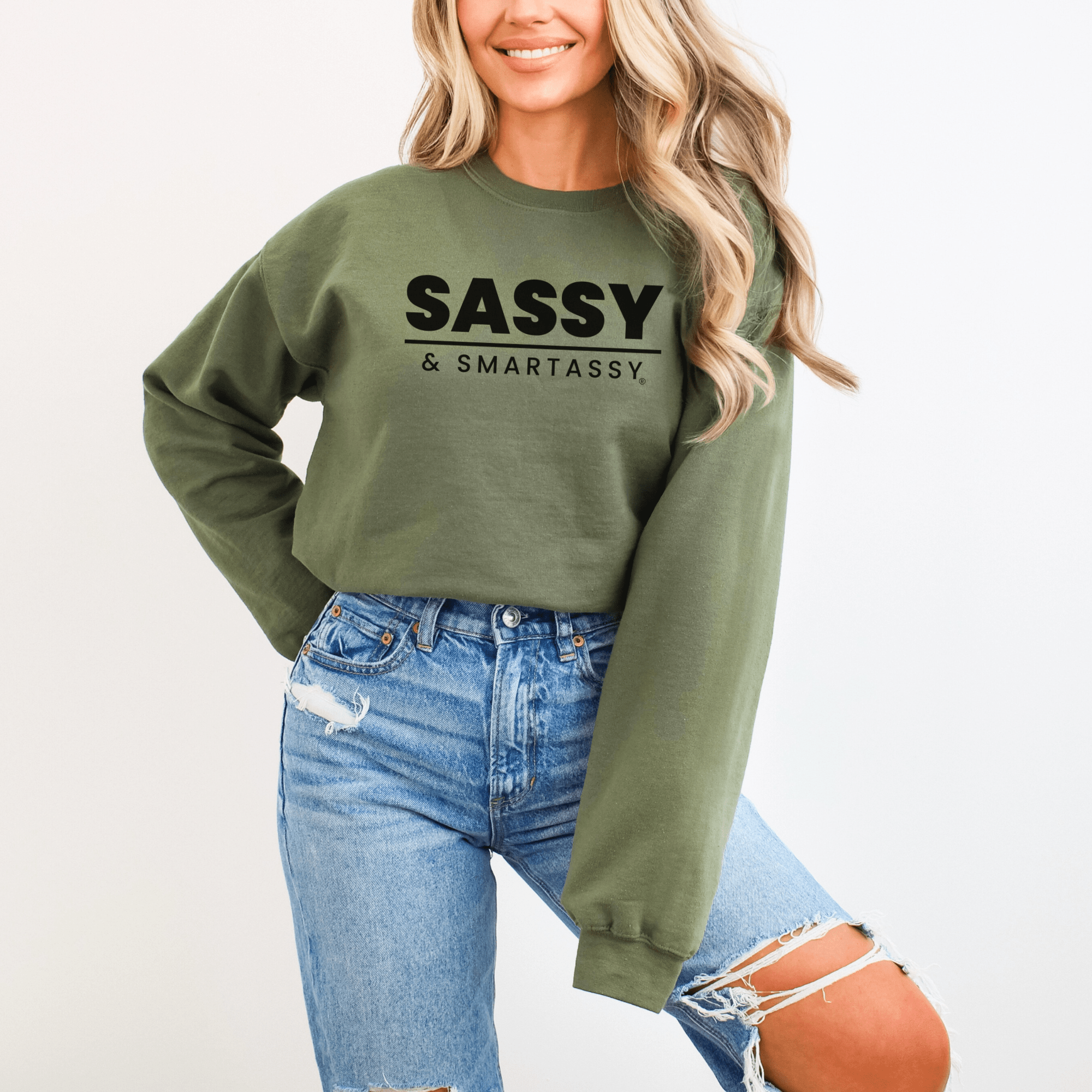 Image of Bold & Full of Sass: Sassy & Smartassy® Women's Sweatshirt - Funny Graphic Tee by Sasshole® Clothing