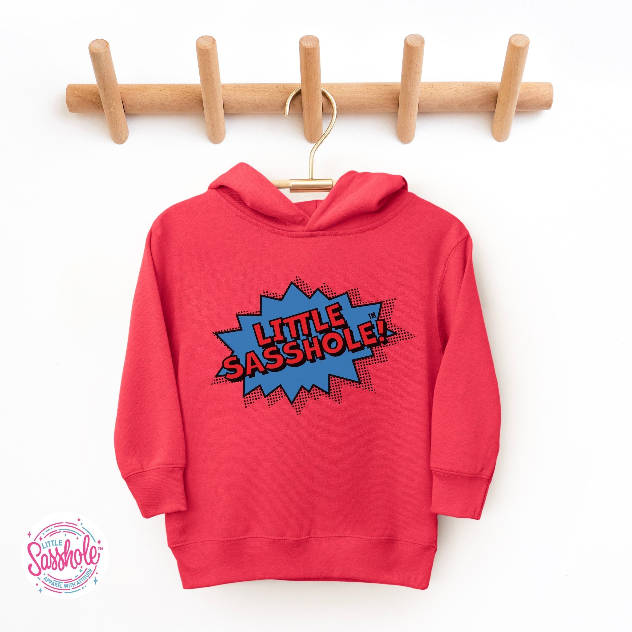 Image of Bursting with Fun: Little Sasshole™ Toddler Boy's Hoodie - Funny Graphic Tee by Sasshole® Clothing