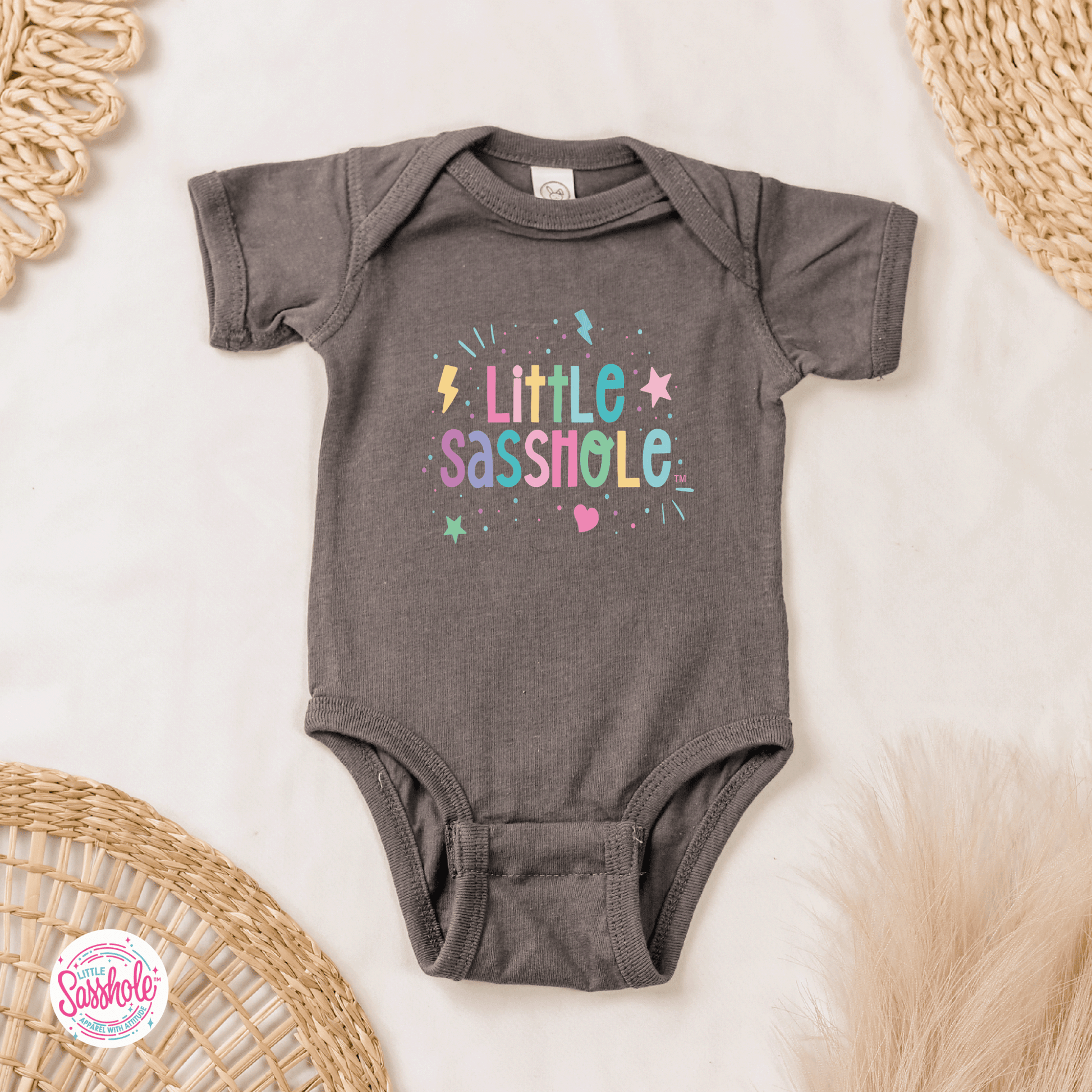 Celebrate the Sass: Little Sasshole™ Funny Baby Bodysuit - Funny Graphic Tee by Sasshole® Clothing