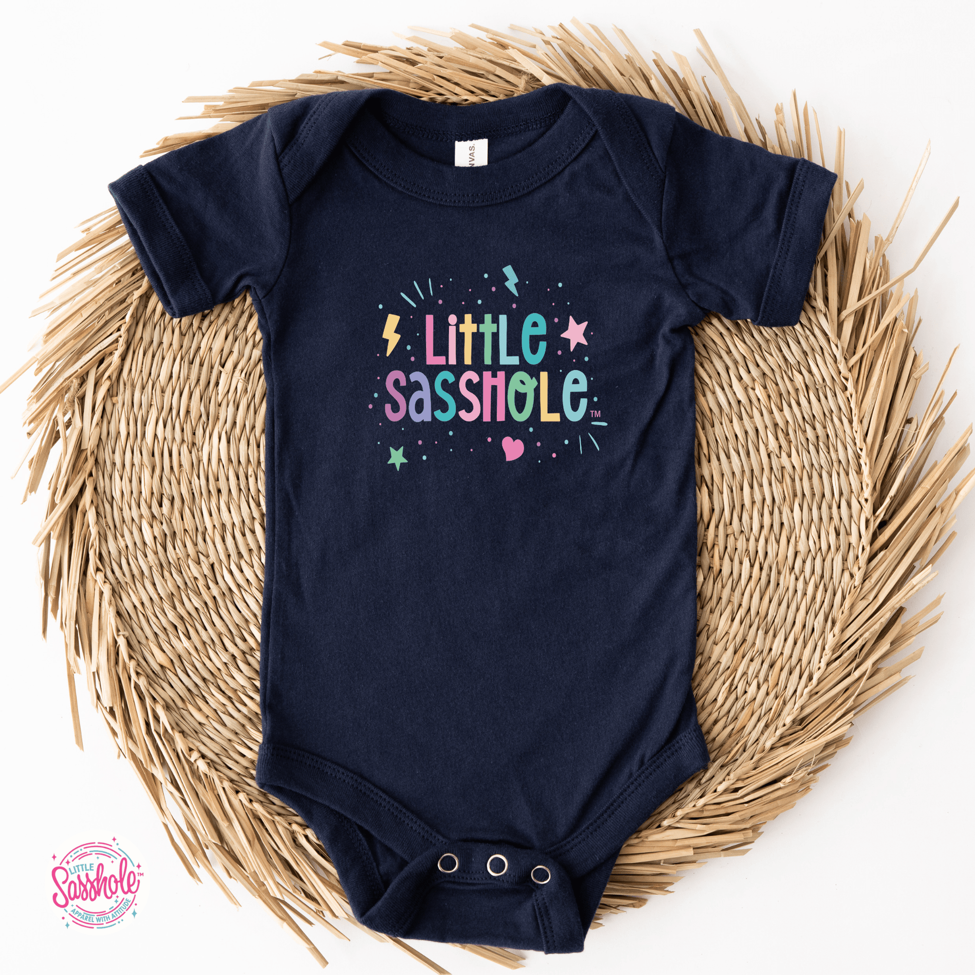 Celebrate the Sass: Little Sasshole™ Funny Baby Bodysuit - Funny Graphic Tee by Sasshole® Clothing