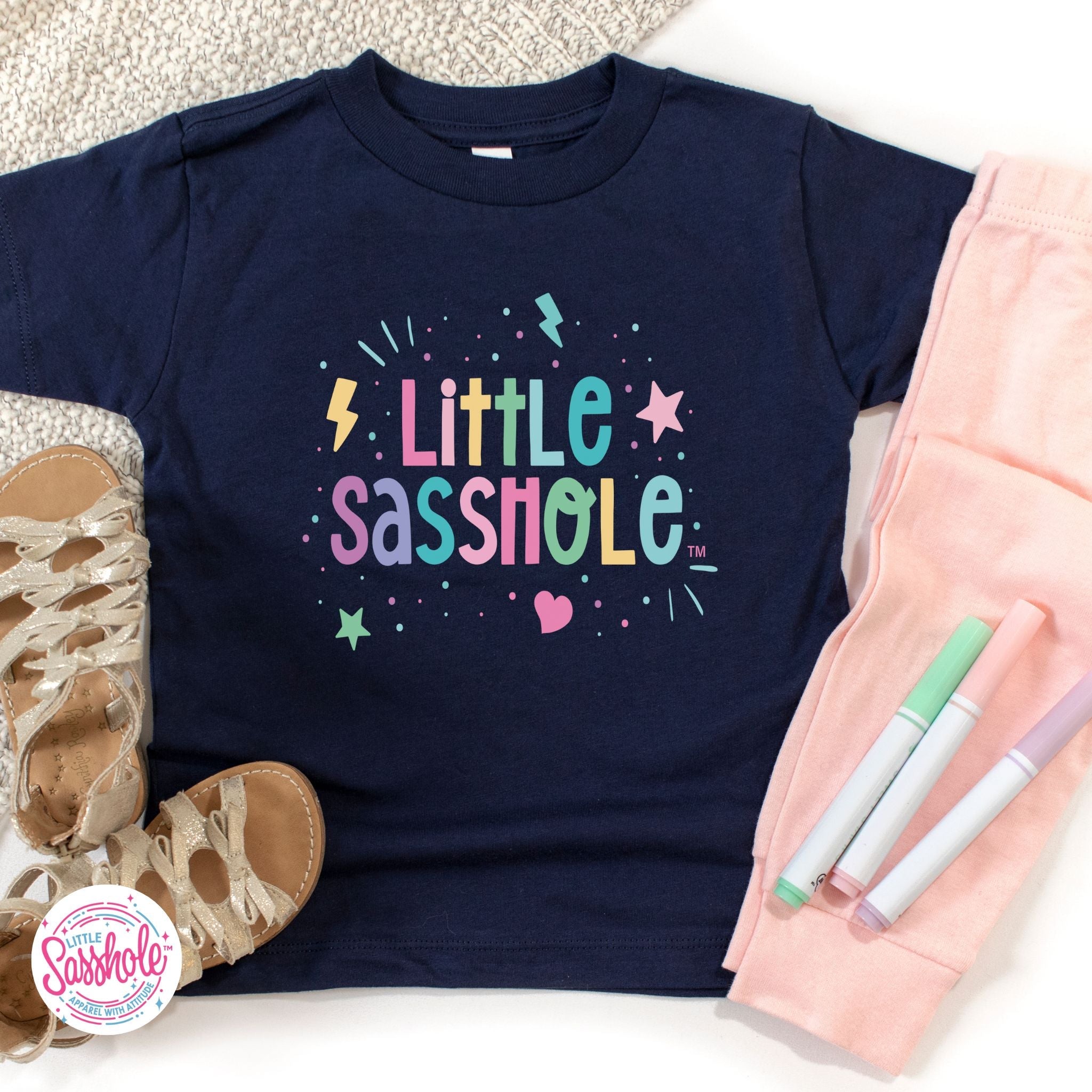 Image of Celebrate the Sass: Little Sasshole™ Toddler Girl's Tee - Funny Graphic Tee by Sasshole® Clothing