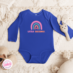 Image of Chasing Rainbows: Little Sasshole™ Baby Long Sleeve Bodysuit - Funny Graphic Tee by Sasshole® Clothing