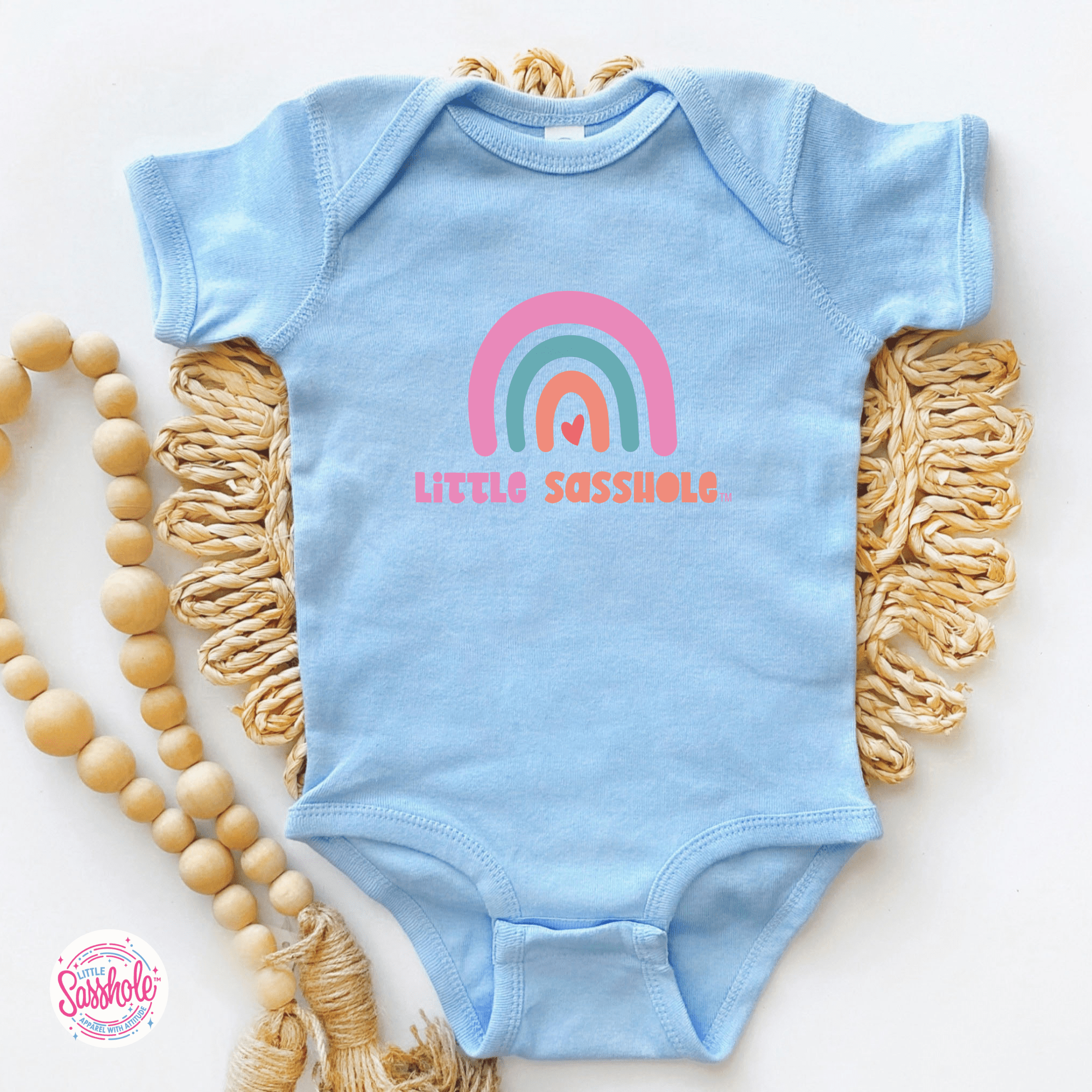 Image of Chasing Rainbows: Little Sasshole™ Baby Onesie® - Funny Graphic Tee by Sasshole® Clothing