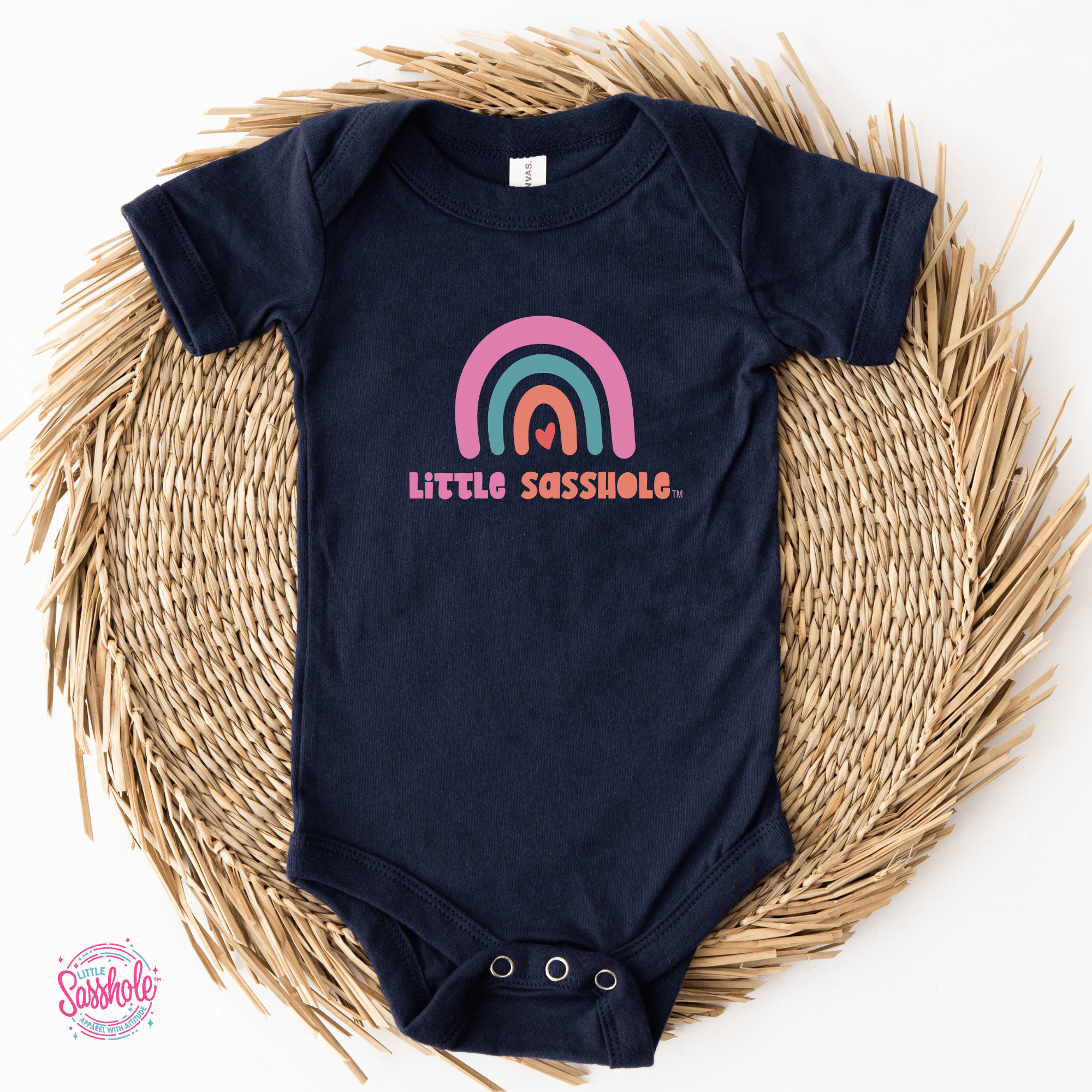 Chasing Rainbows: Little Sasshole™ Baby Onesie® - Funny Graphic Tee by Sasshole® Clothing