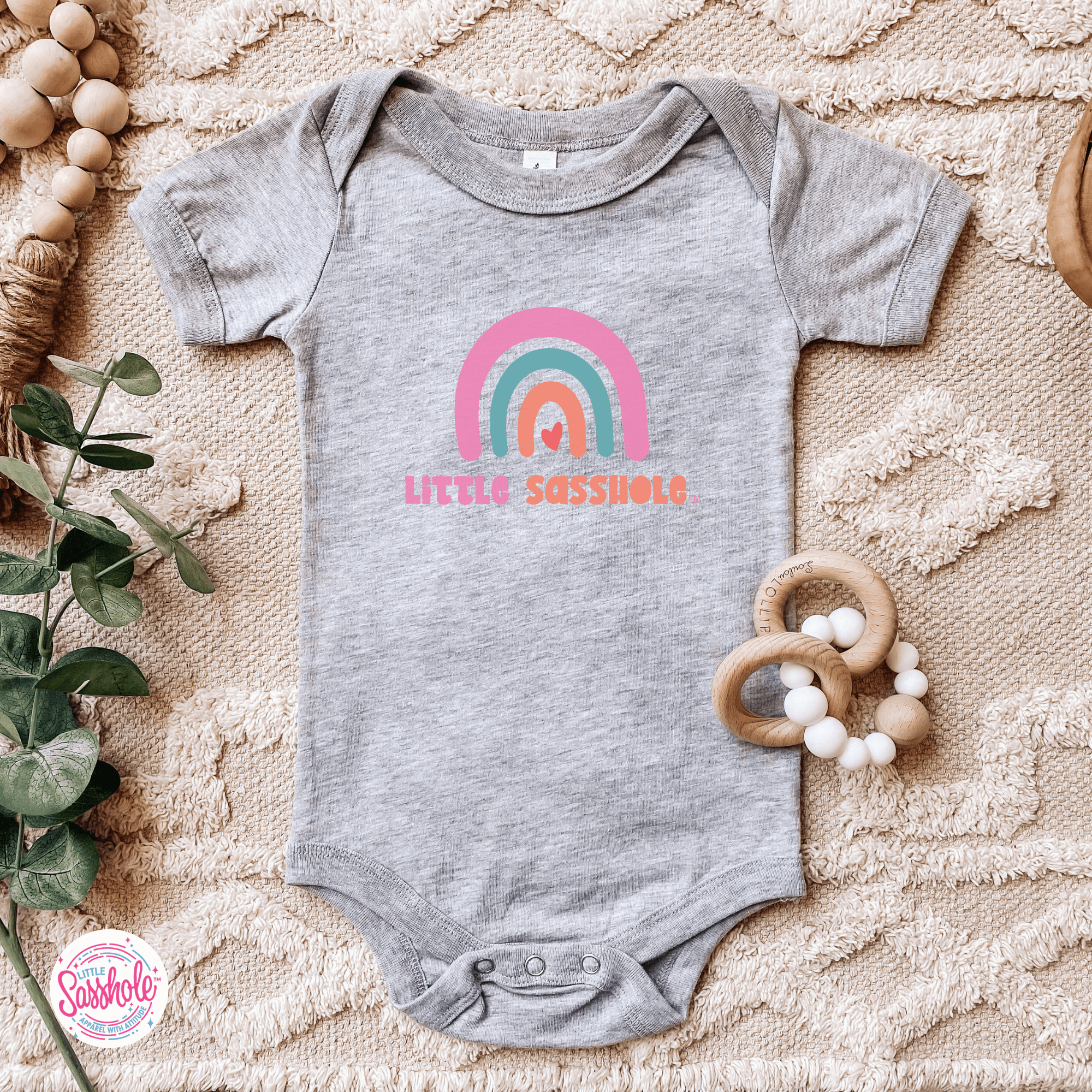 Image of Chasing Rainbows: Little Sasshole™ Baby Onesie® - Funny Graphic Tee by Sasshole® Clothing