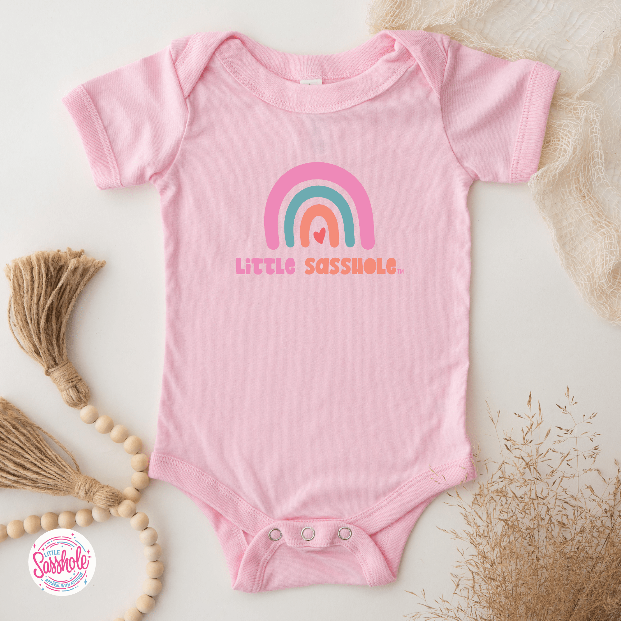 Image of Chasing Rainbows: Little Sasshole™ Baby Onesie® - Funny Graphic Tee by Sasshole® Clothing