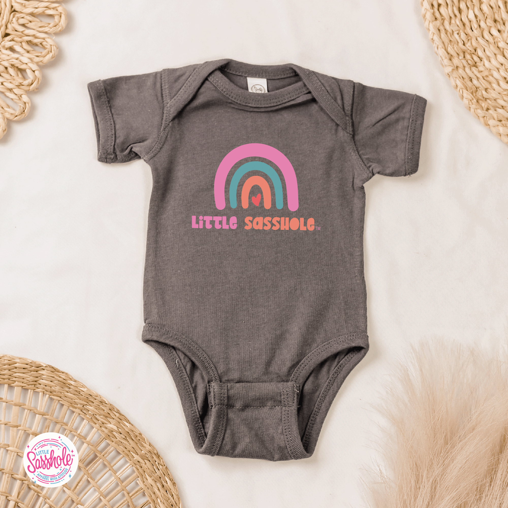 Image of Chasing Rainbows: Little Sasshole™ Baby Onesie® - Funny Graphic Tee by Sasshole® Clothing