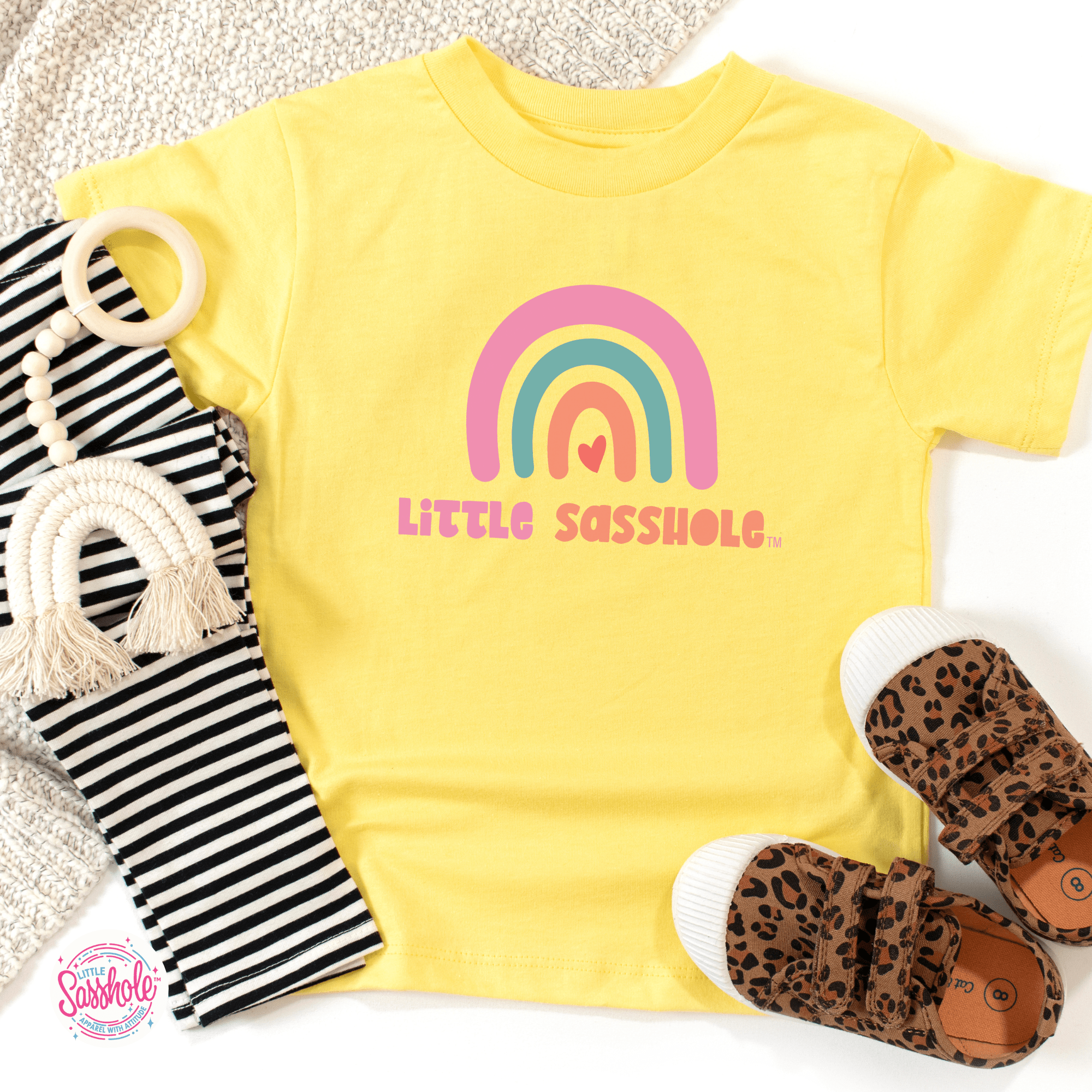 Image of Chasing Rainbows: Little Sasshole™ Toddler Girl's T-Shirt - Funny Graphic Tee by Sasshole® Clothing