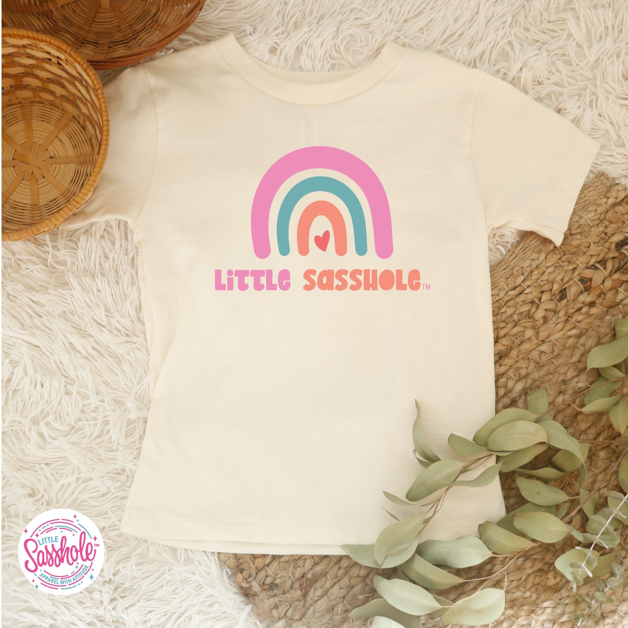 Image of Chasing Rainbows: Little Sasshole™ Toddler Girl's T-Shirt - Funny Graphic Tee by Sasshole® Clothing