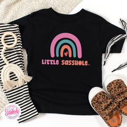Image of Chasing Rainbows: Little Sasshole™ Toddler Girl's T-Shirt - Funny Graphic Tee by Sasshole® Clothing