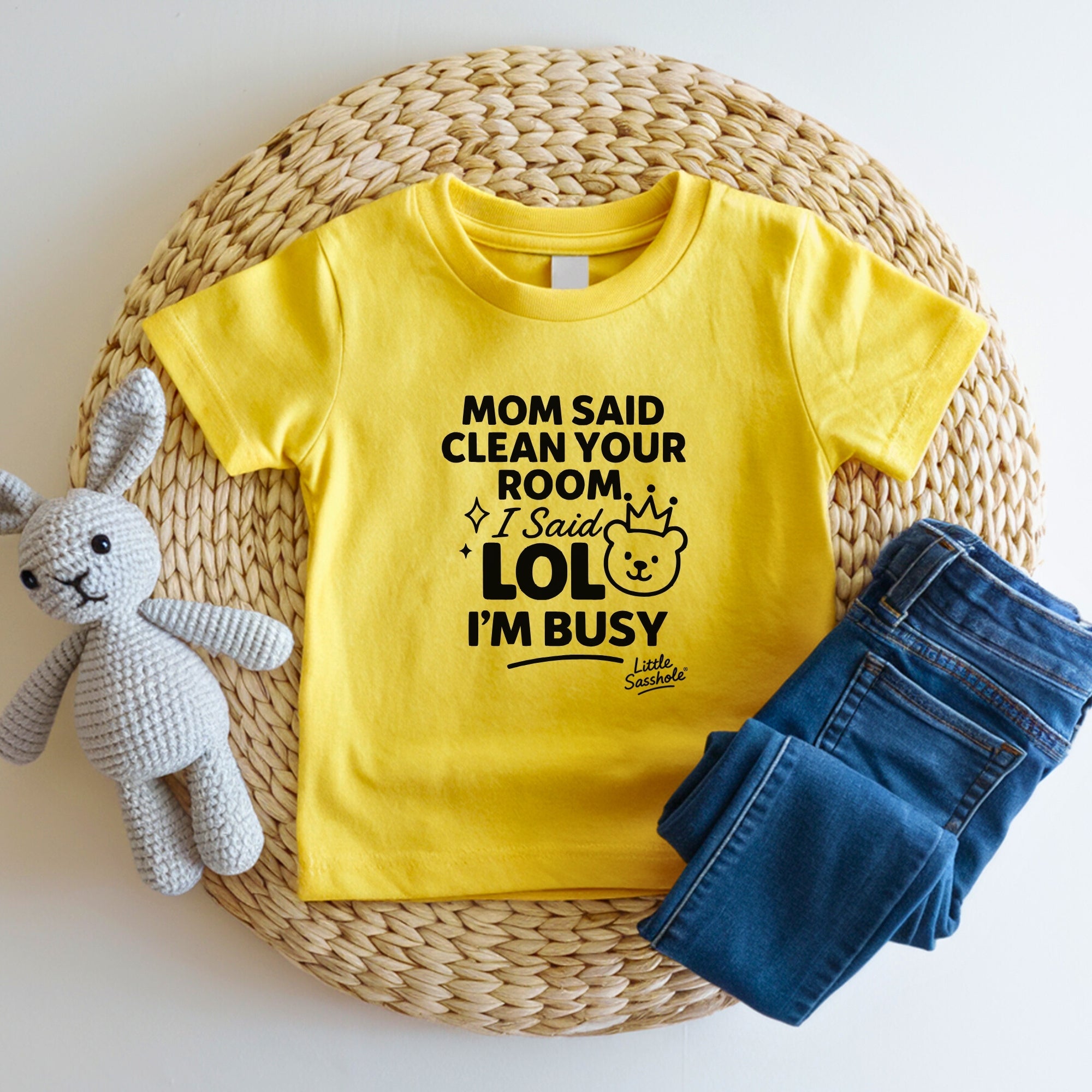 Image of Clean Your Room LOL Im Busy Mom | Funny Toddler Shirt | Kids Graphic Tee | Little Sasshole Shirt | Sassy Toddlers - Funny Graphic Tee by Sasshole® Clothing