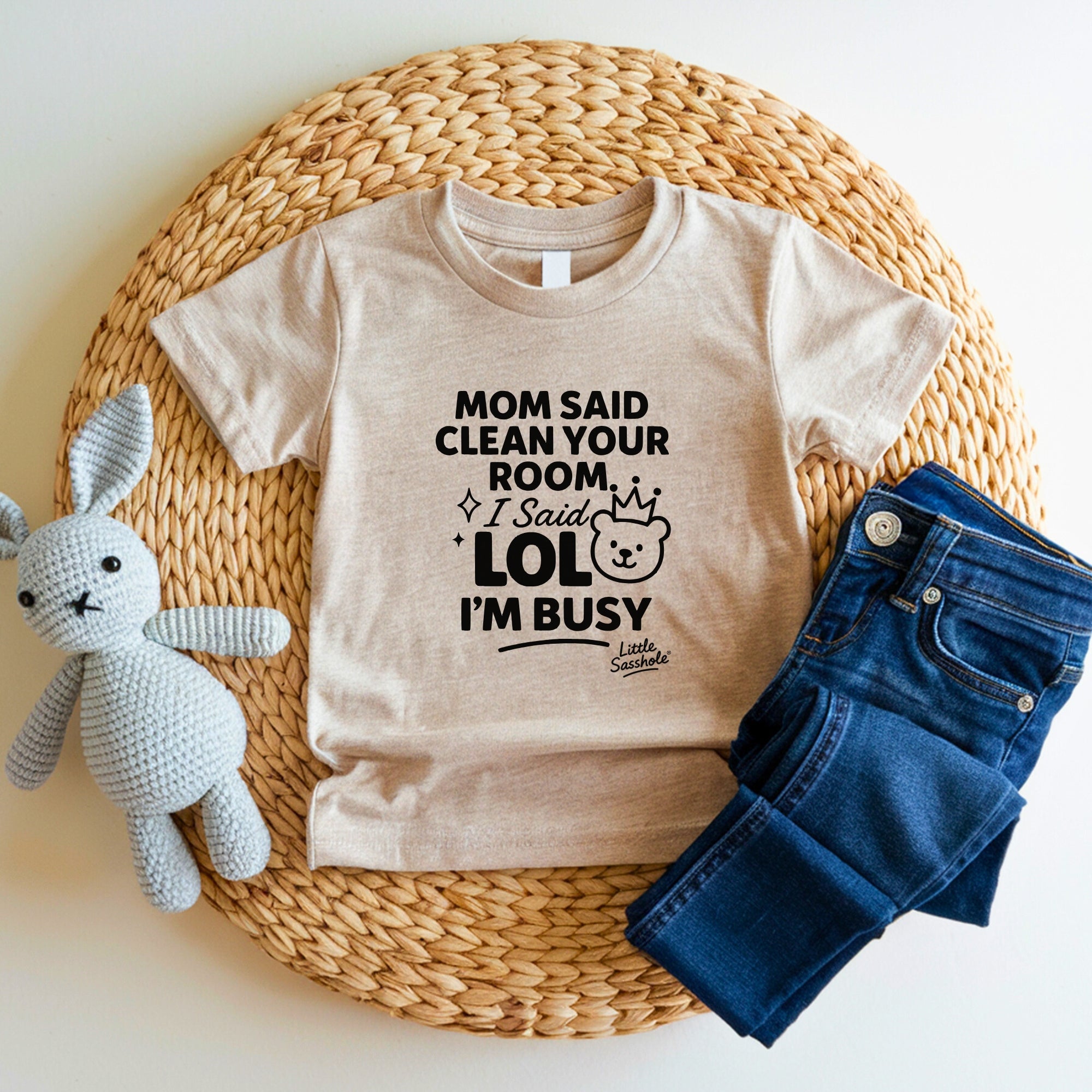 Image of Clean Your Room LOL Im Busy Mom | Funny Toddler Shirt | Kids Graphic Tee | Little Sasshole Shirt | Sassy Toddlers - Funny Graphic Tee by Sasshole® Clothing