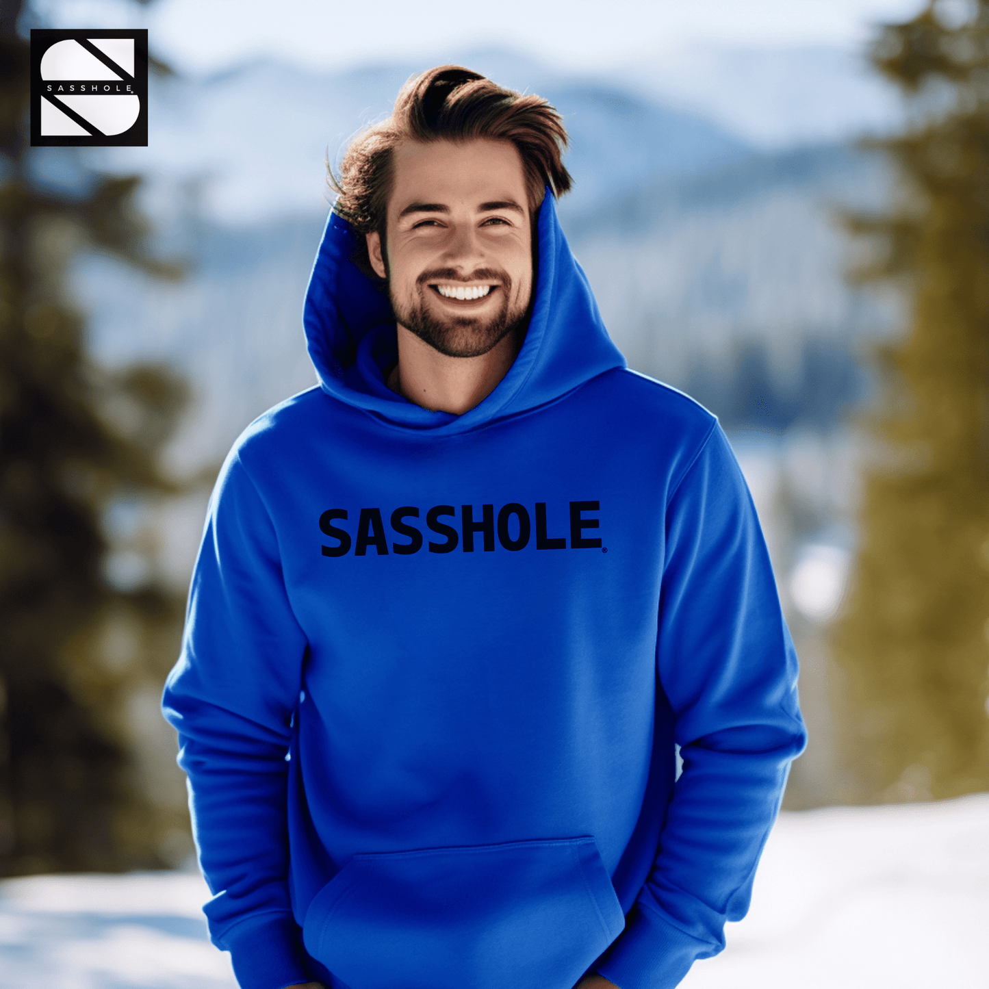 Confidently Bold: Signature Sasshole Men's Pullover - Funny Graphic Tee by Sasshole® Clothing