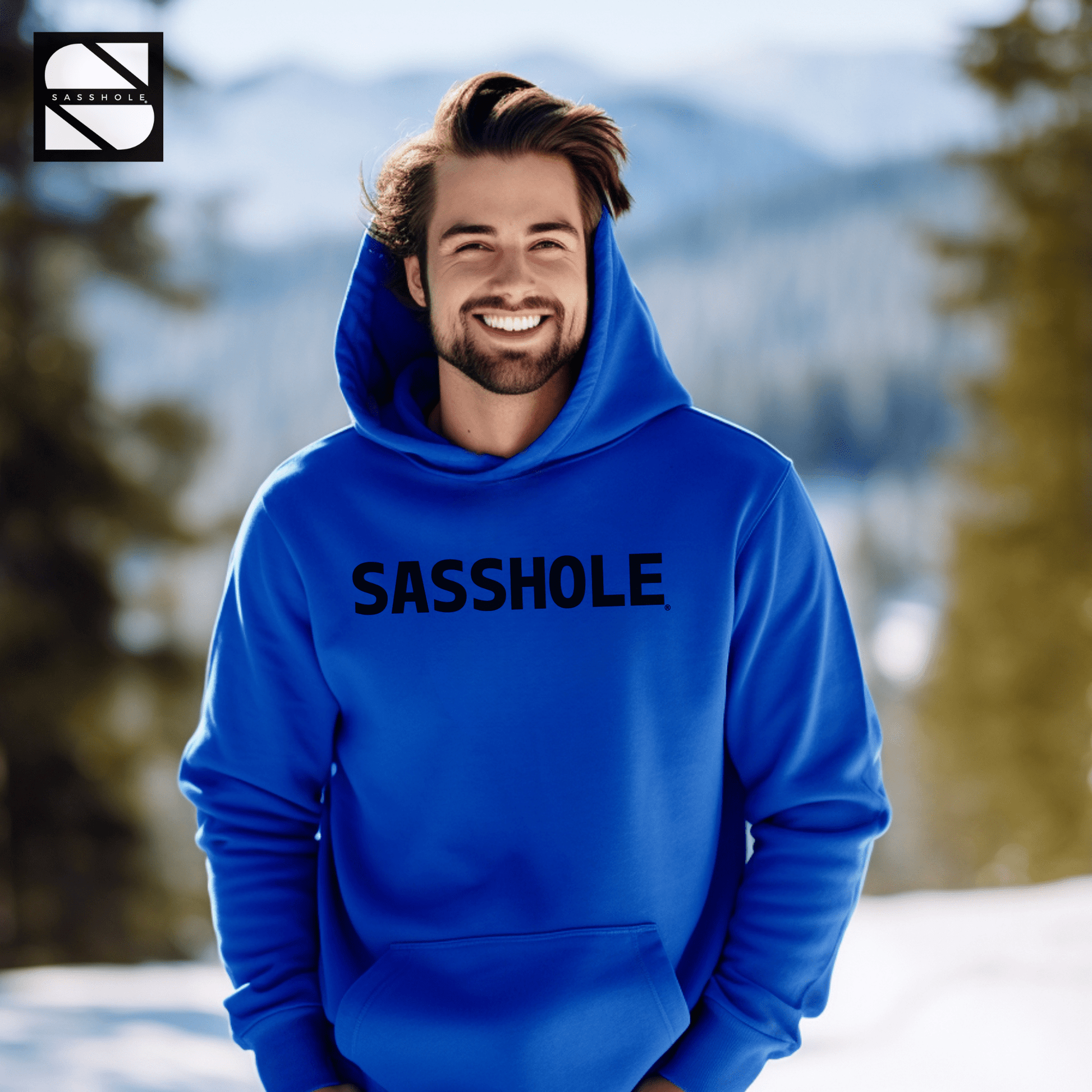 Confidently Bold: Signature Sasshole Men's Pullover - Funny Graphic Tee by Sasshole® Clothing