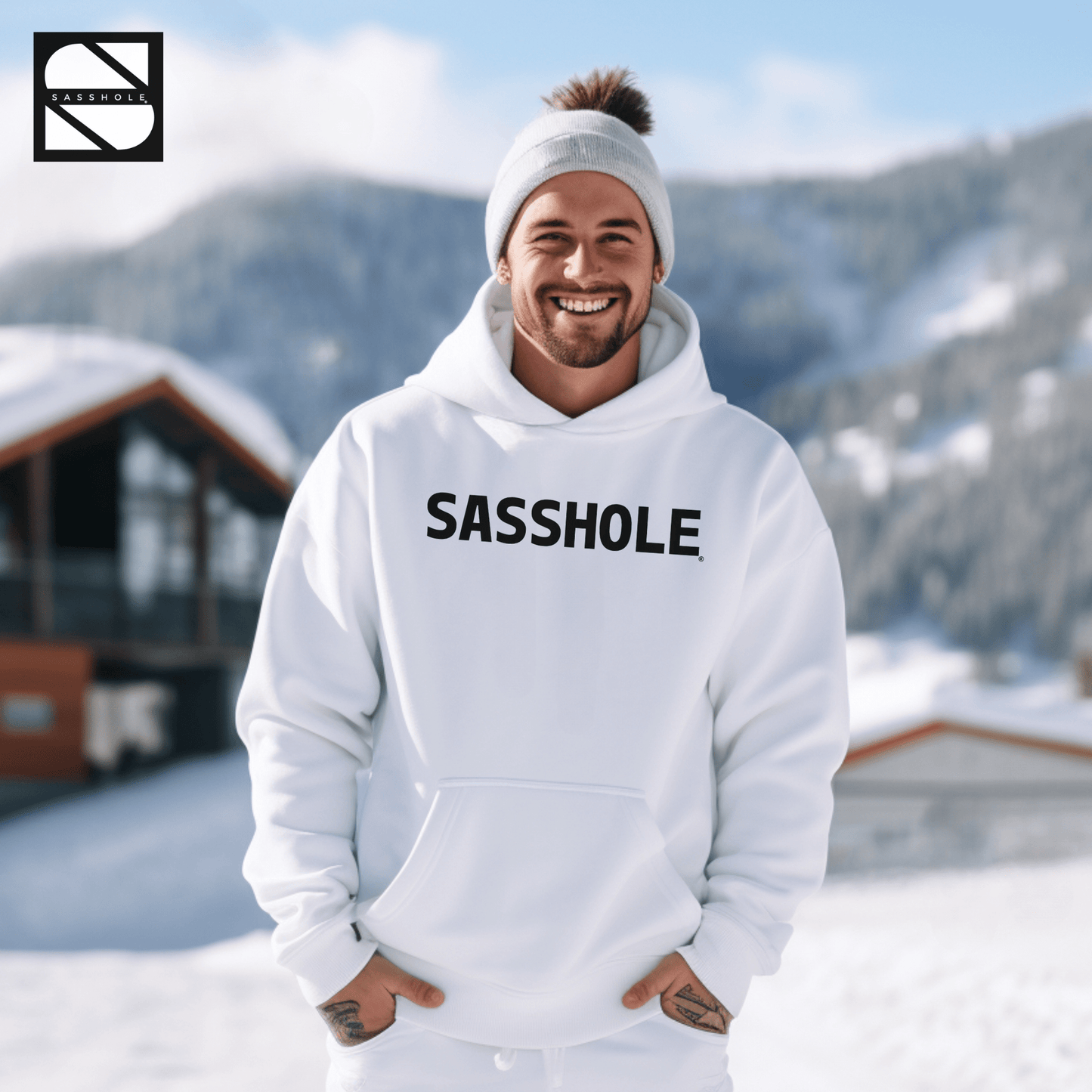 Confidently Bold: Signature Sasshole Men's Pullover - Funny Graphic Tee by Sasshole® Clothing