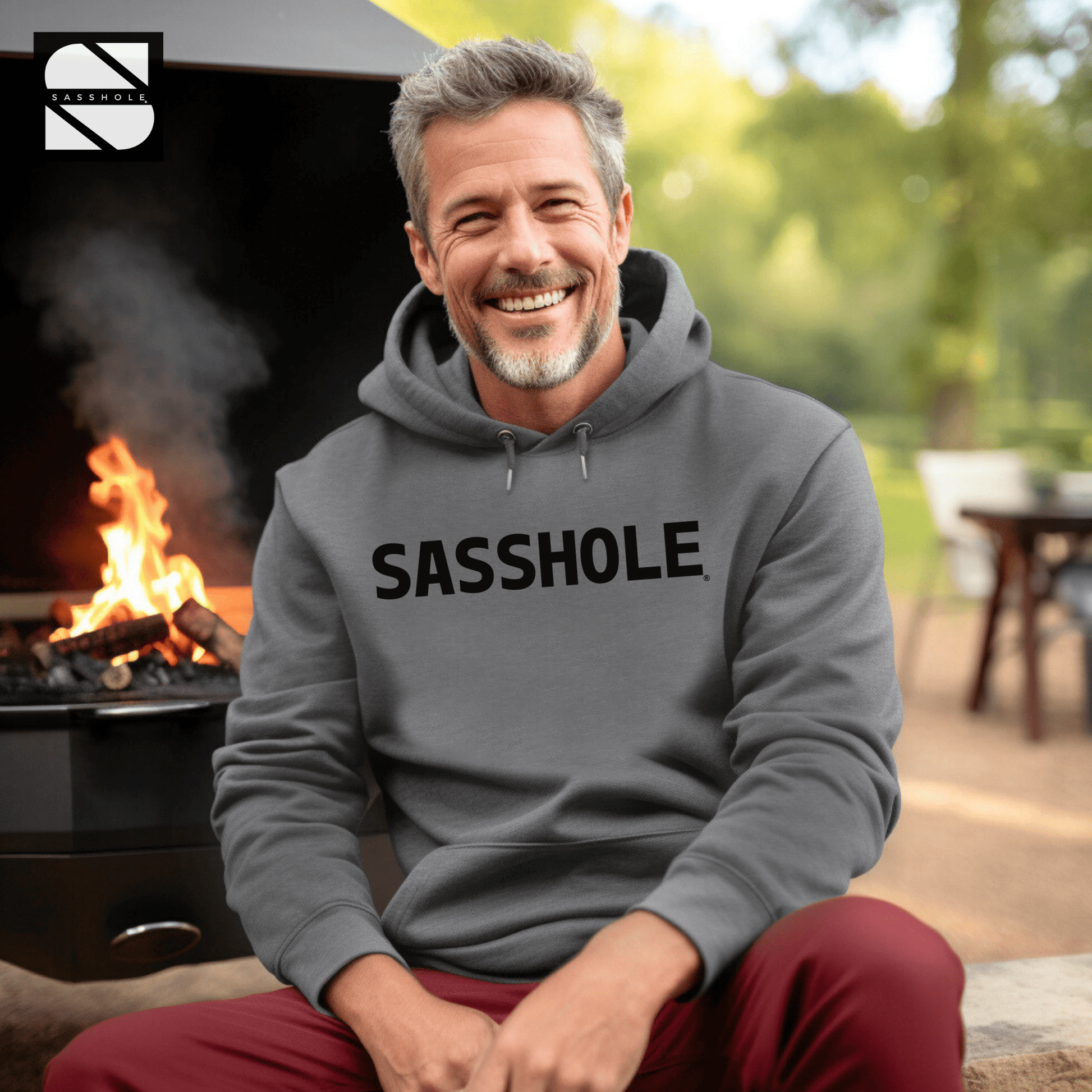 Confidently Bold: Signature Sasshole Men's Pullover - Funny Graphic Tee by Sasshole® Clothing