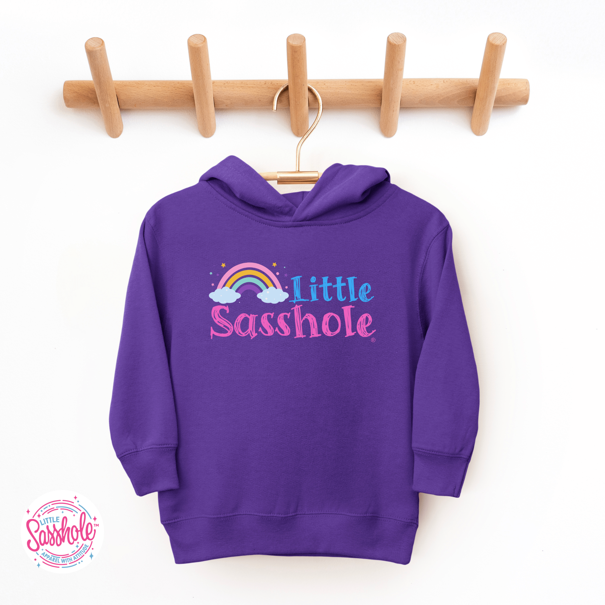 Image of Cute & Colorful: Little Sasshole® Rainbow Toddler Hoodies - Funny Graphic Tee by Sasshole® Clothing