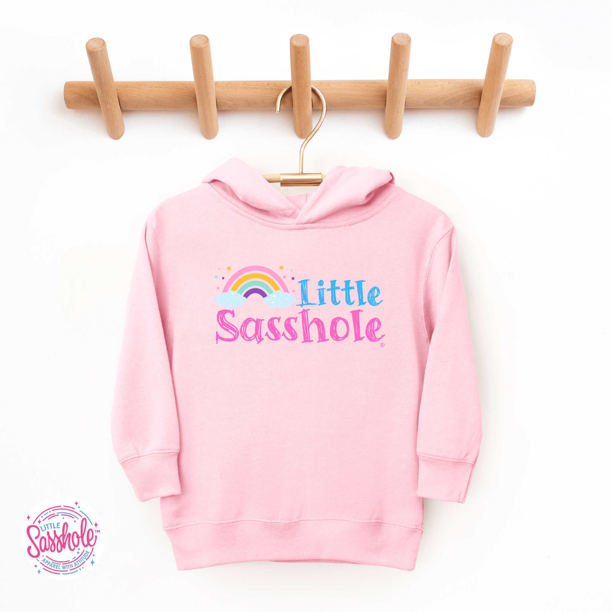 Image of Cute & Colorful: Little Sasshole® Rainbow Toddler Hoodies - Funny Graphic Tee by Sasshole® Clothing