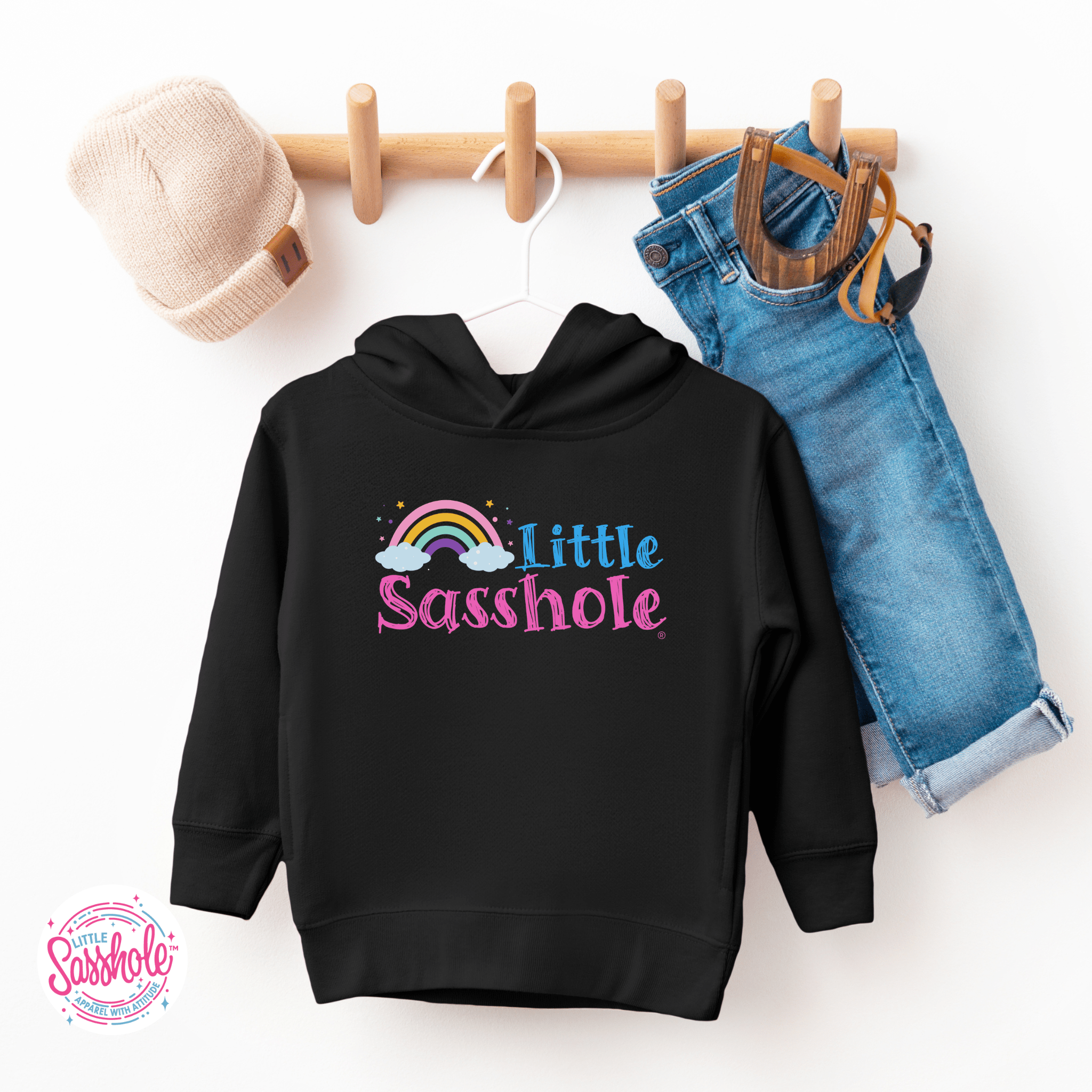 Image of Cute & Colorful: Little Sasshole® Rainbow Toddler Hoodies - Funny Graphic Tee by Sasshole® Clothing