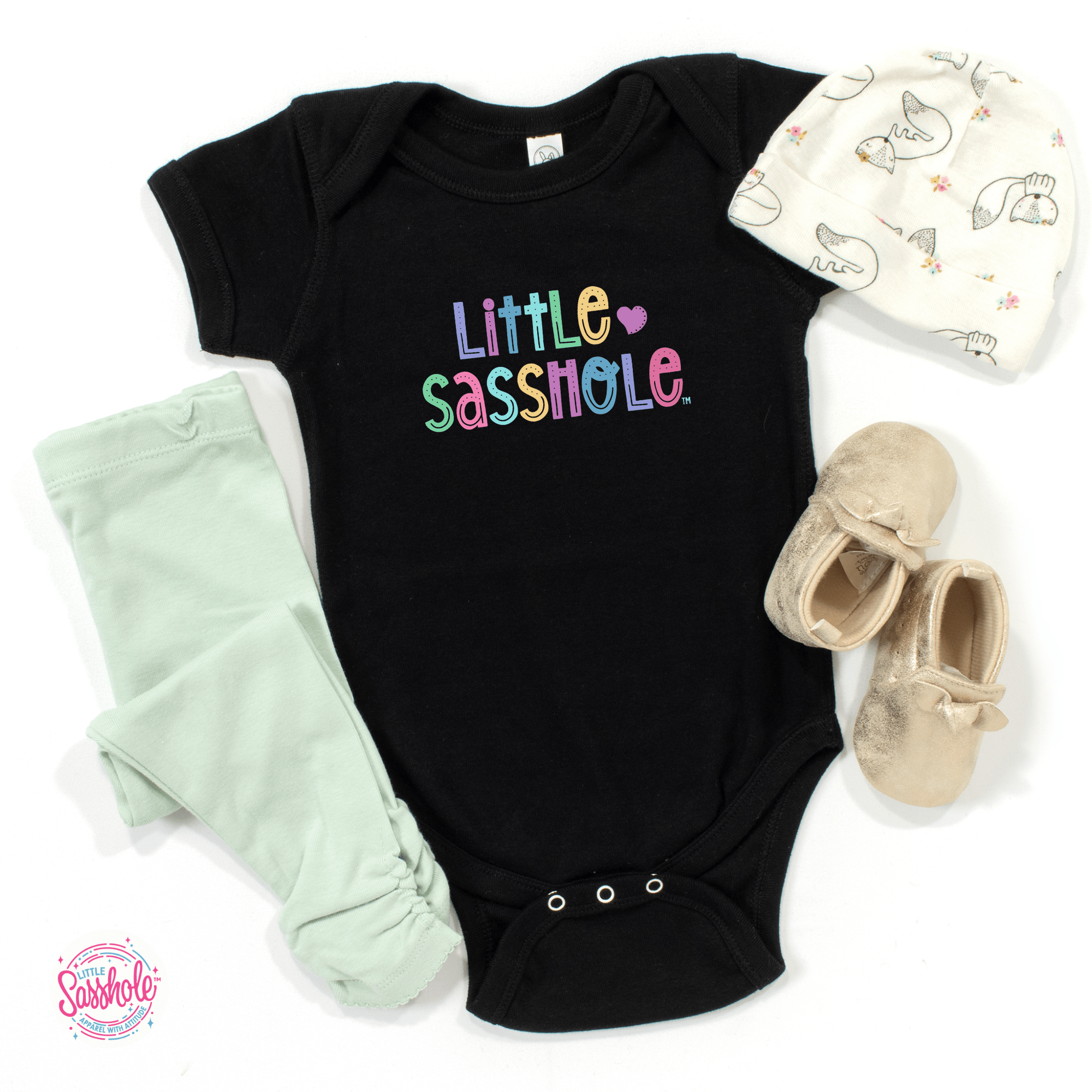 Cuteness Overload: Little Sasshole™ Baby Romper - Funny Graphic Tee by Sasshole® Clothing