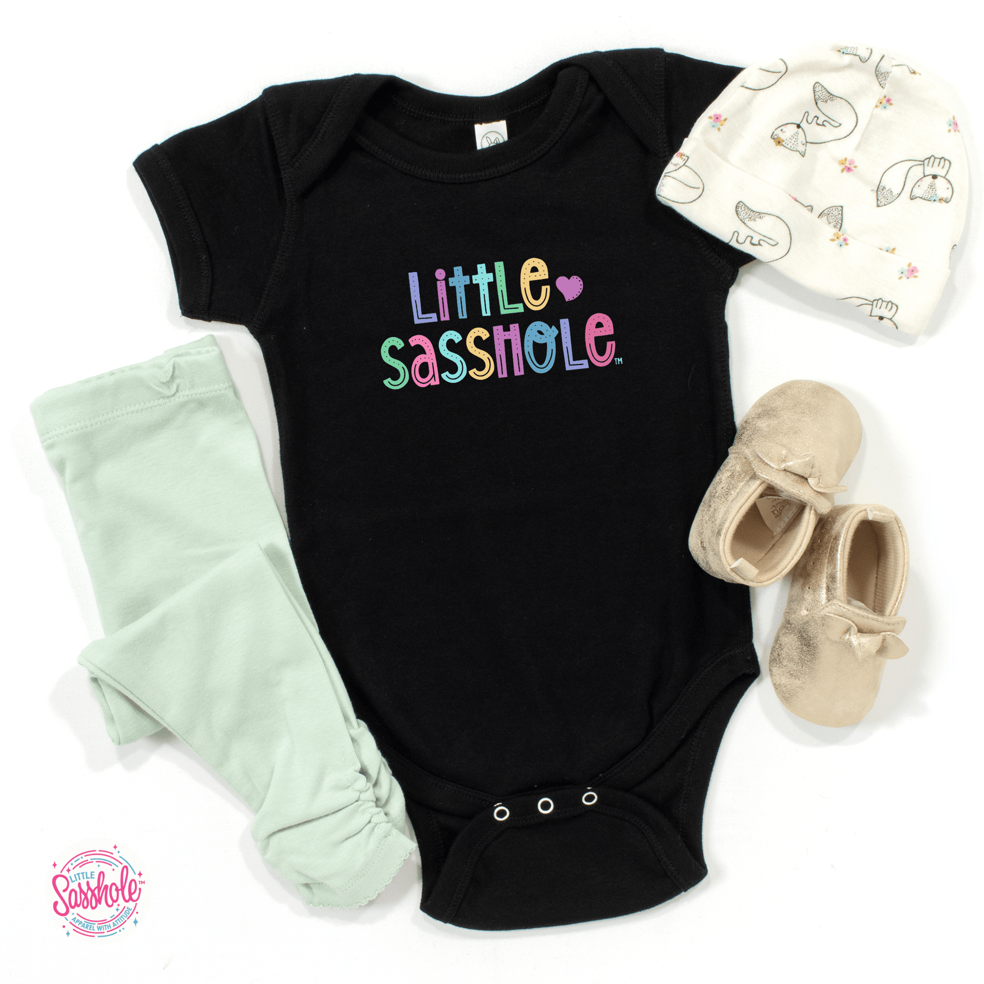 Cuteness Overload: Little Sasshole™ Baby Romper - Funny Graphic Tee by Sasshole® Clothing