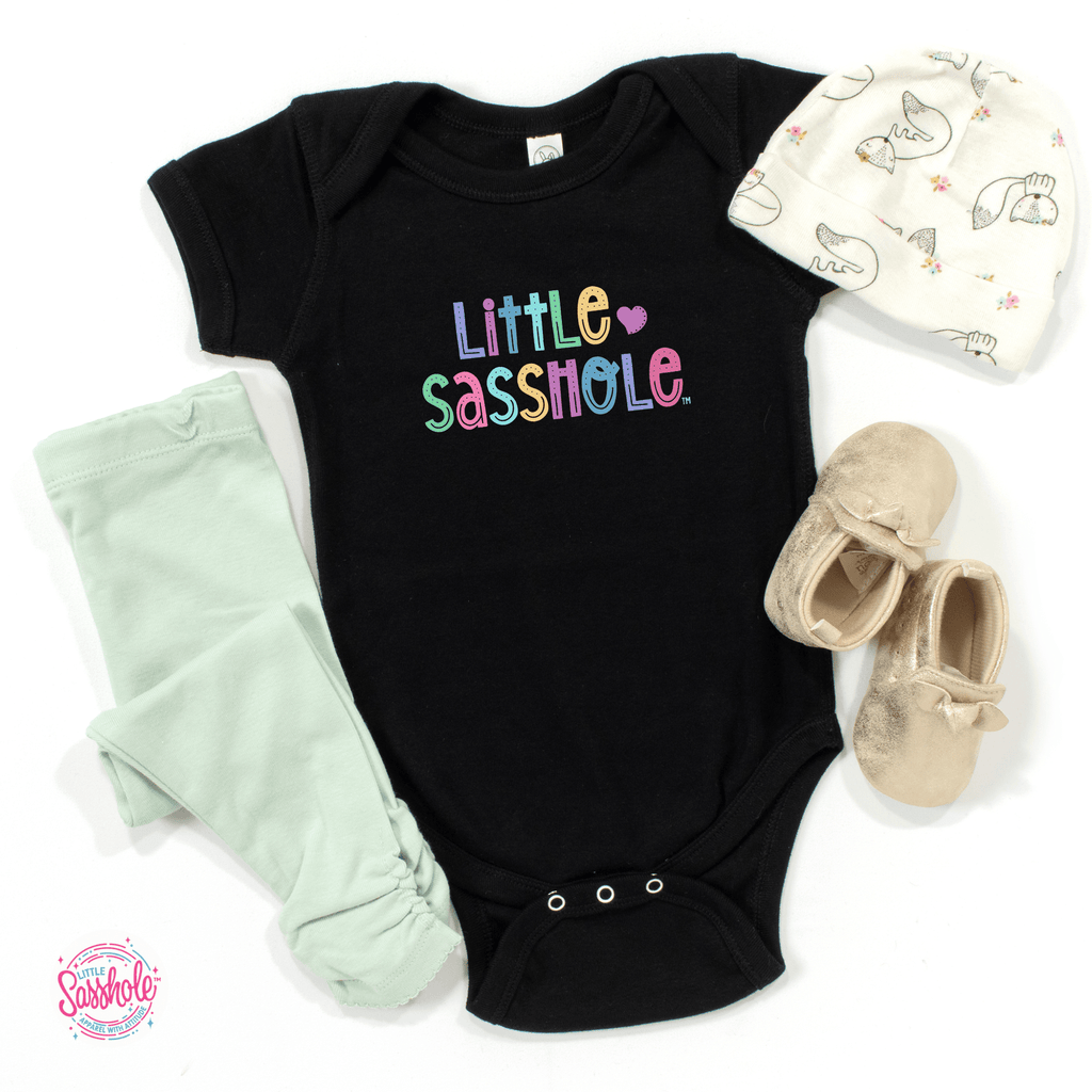 Cuteness Overload: Little Sasshole™ Baby Romper - Funny Graphic Tee by Sasshole® Clothing